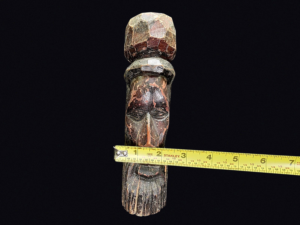 Jamaica Carved Wood Bearded Man Figure 20th C