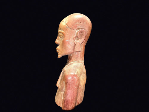 African Carved Hardwood Female Bust Mid-20th C