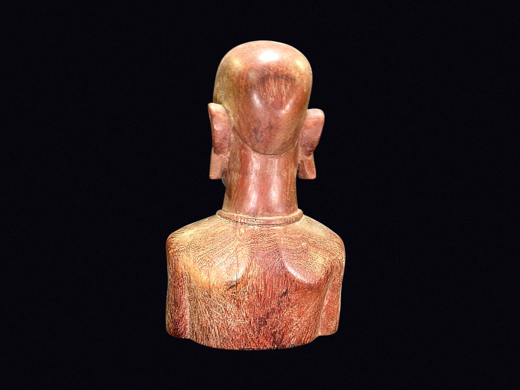 African Carved Hardwood Female Bust Mid-20th C
