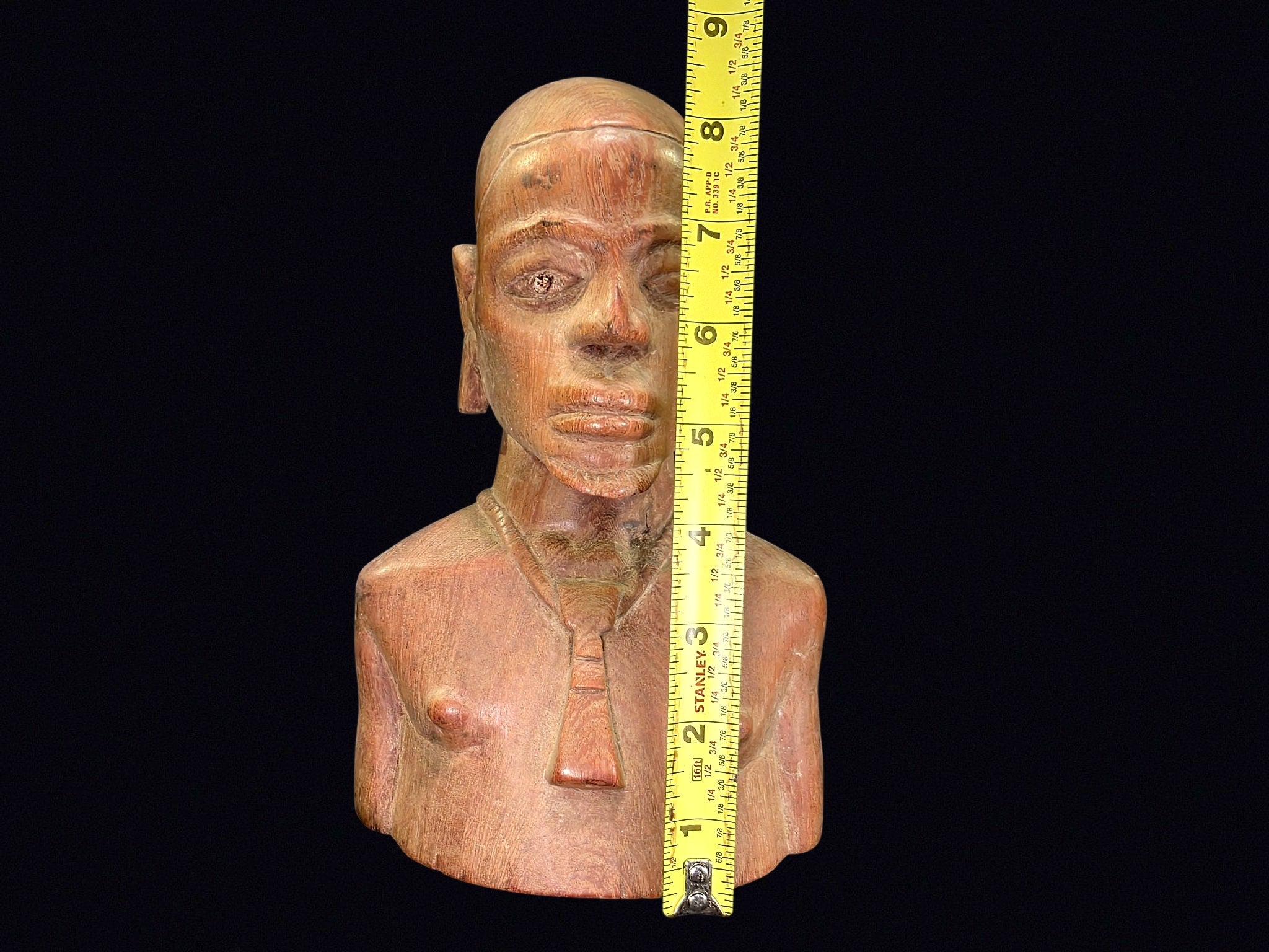 African Carved Hardwood Female Bust Mid-20th C