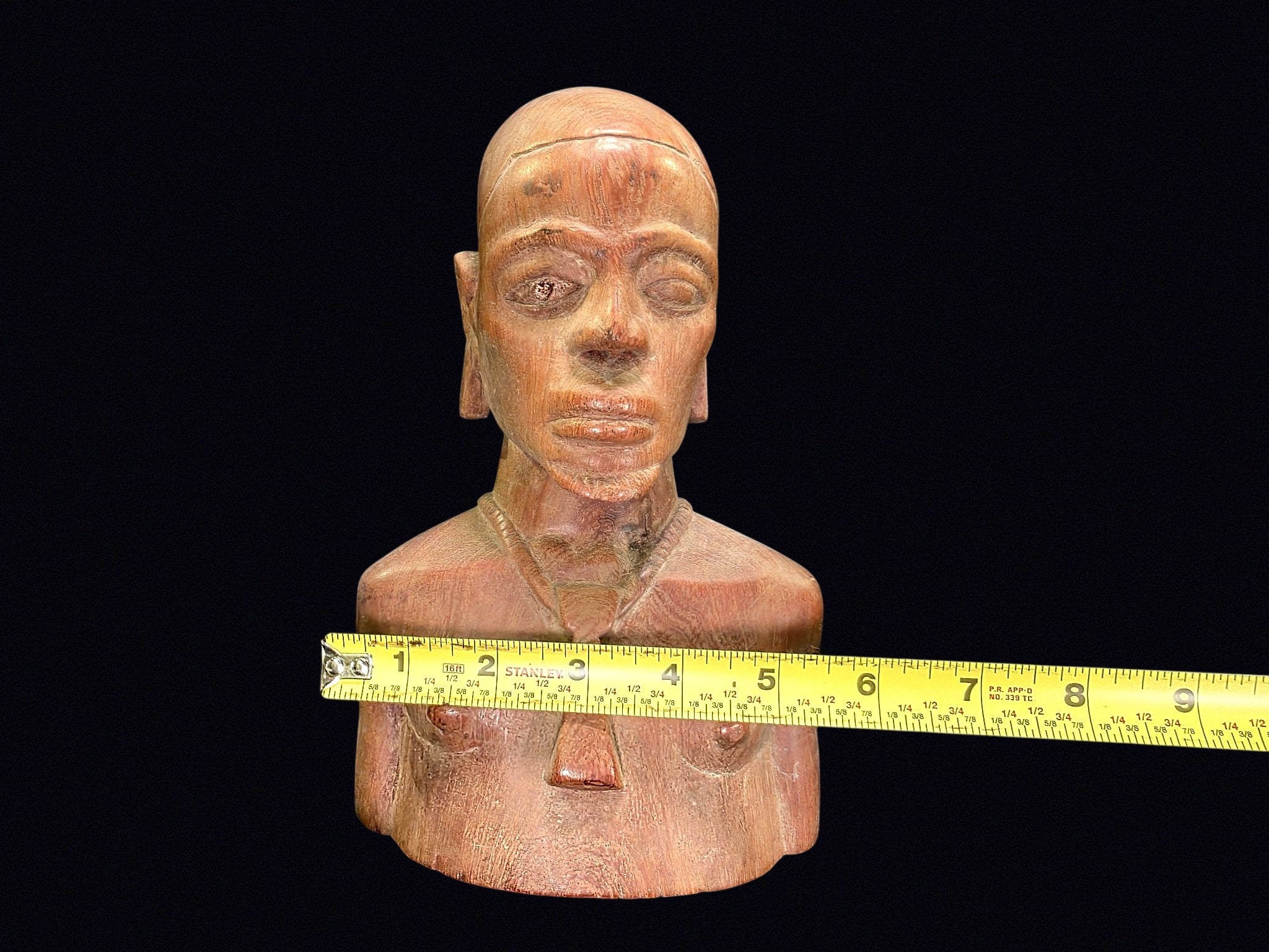 African Carved Hardwood Female Bust Mid-20th C