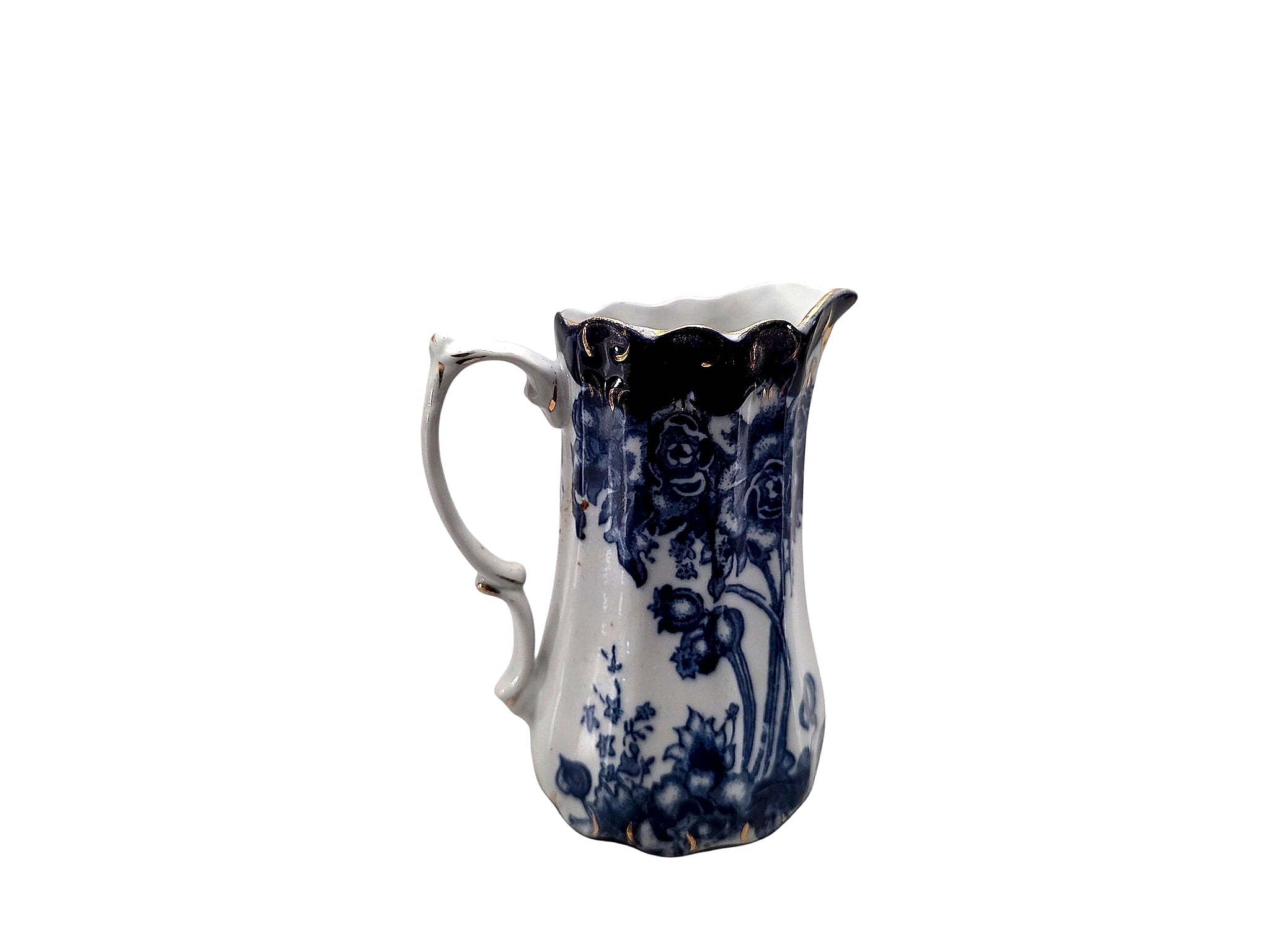 Flow Blue Ironstone Creamer Royal Arms Mark c1890-1910