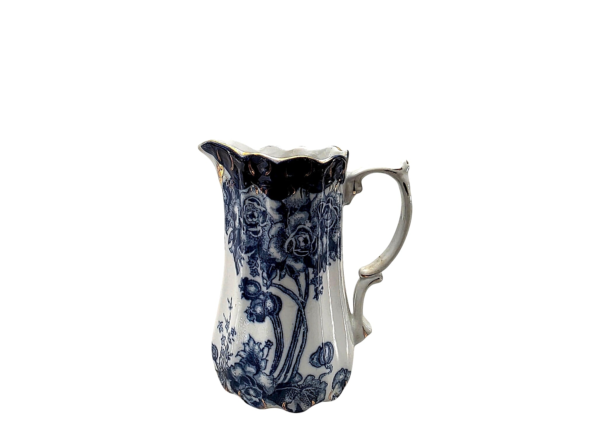 Flow Blue Ironstone Creamer Royal Arms Mark c1890-1910