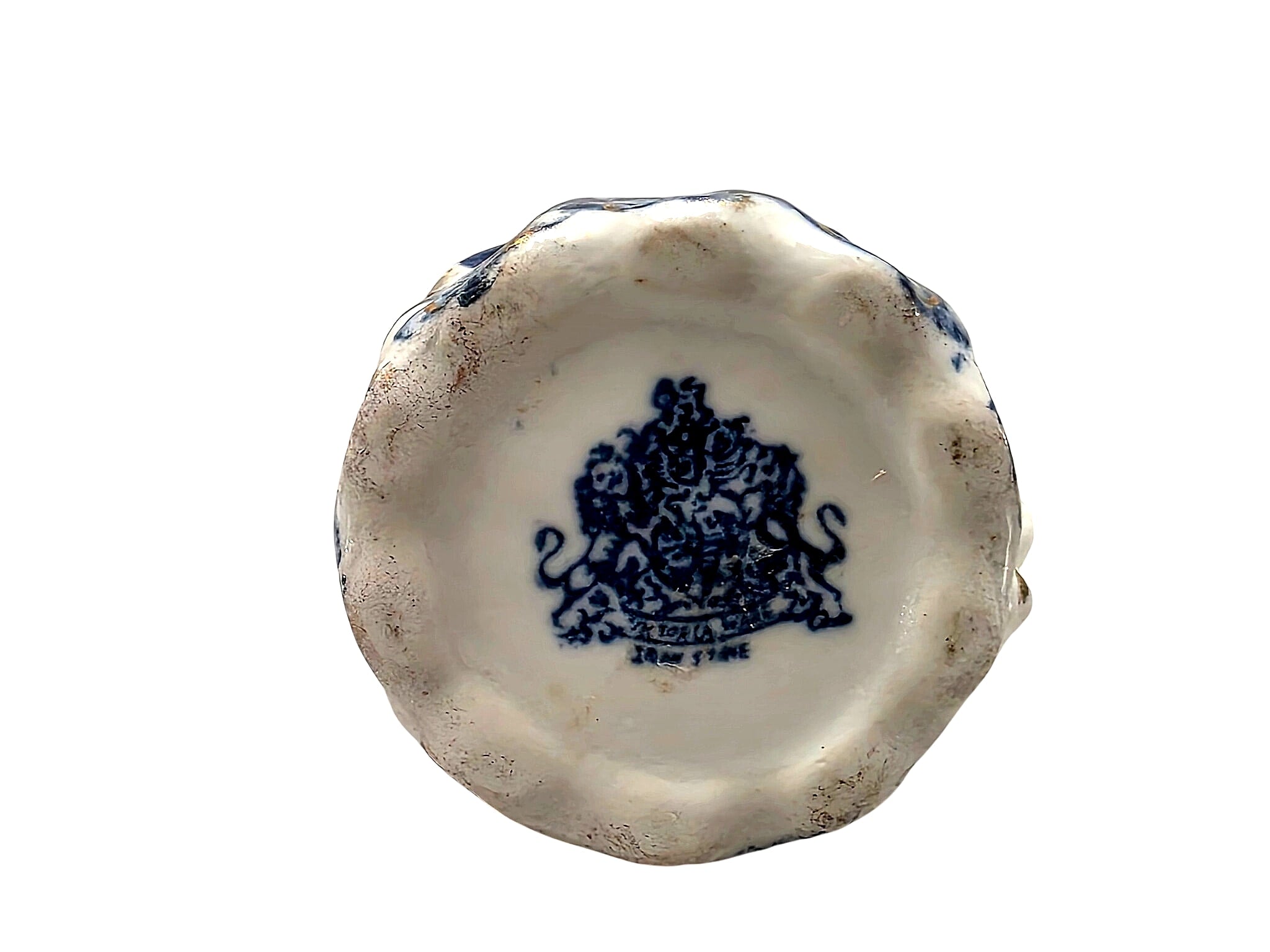 Flow Blue Ironstone Creamer Royal Arms Mark c1890-1910