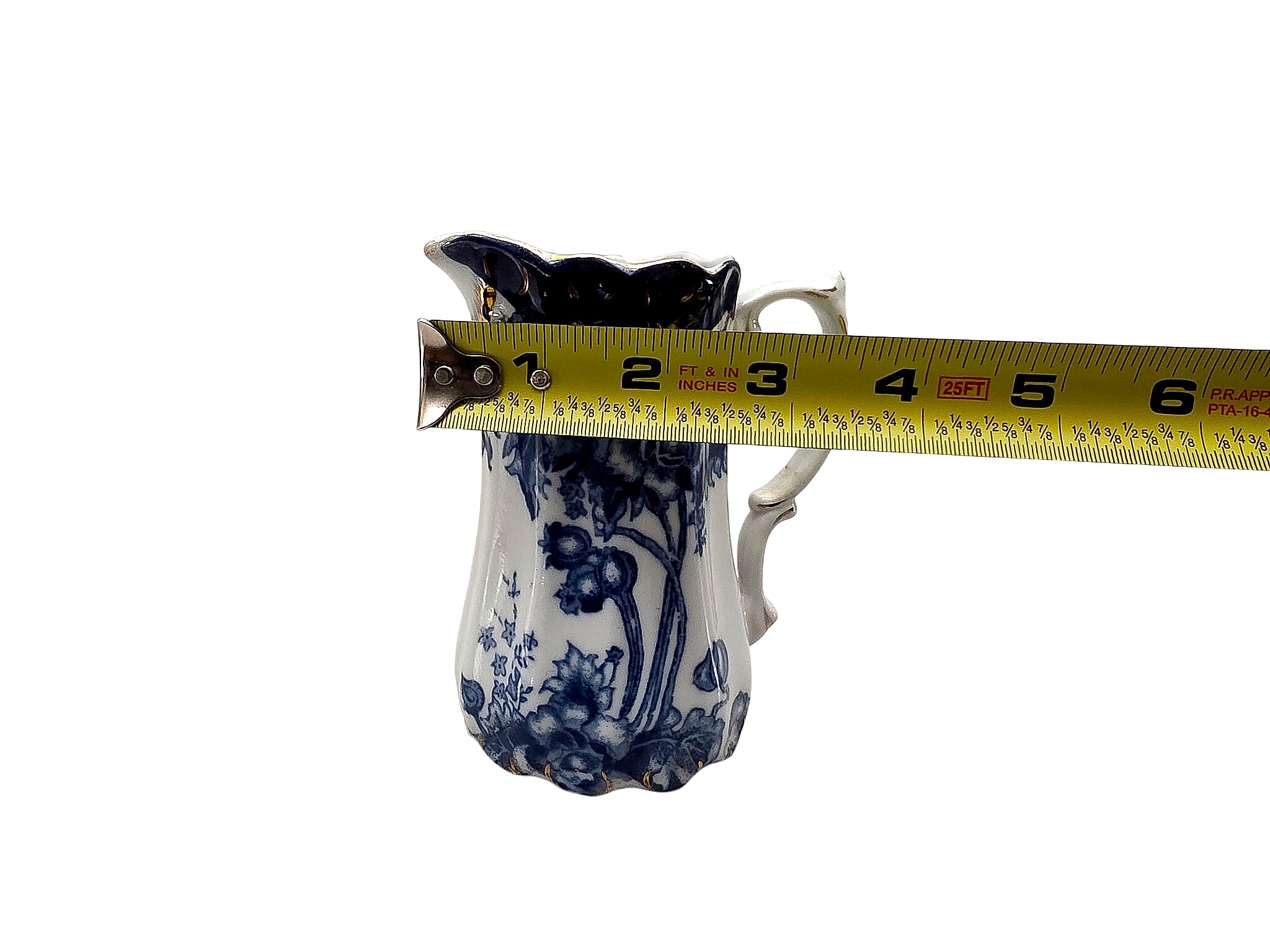 Flow Blue Ironstone Creamer Royal Arms Mark c1890-1910