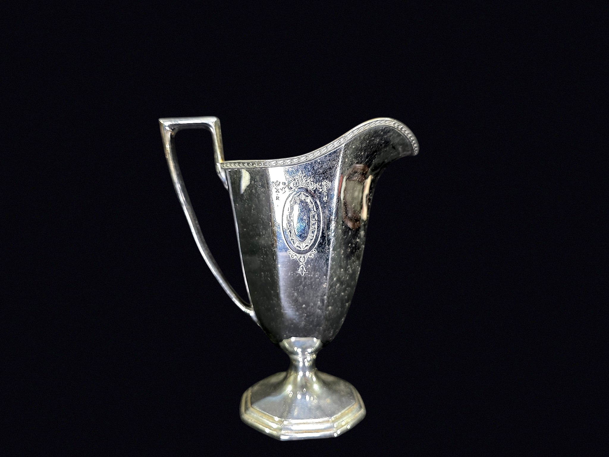 Art Deco Silverplate Creamer Gilt Interior