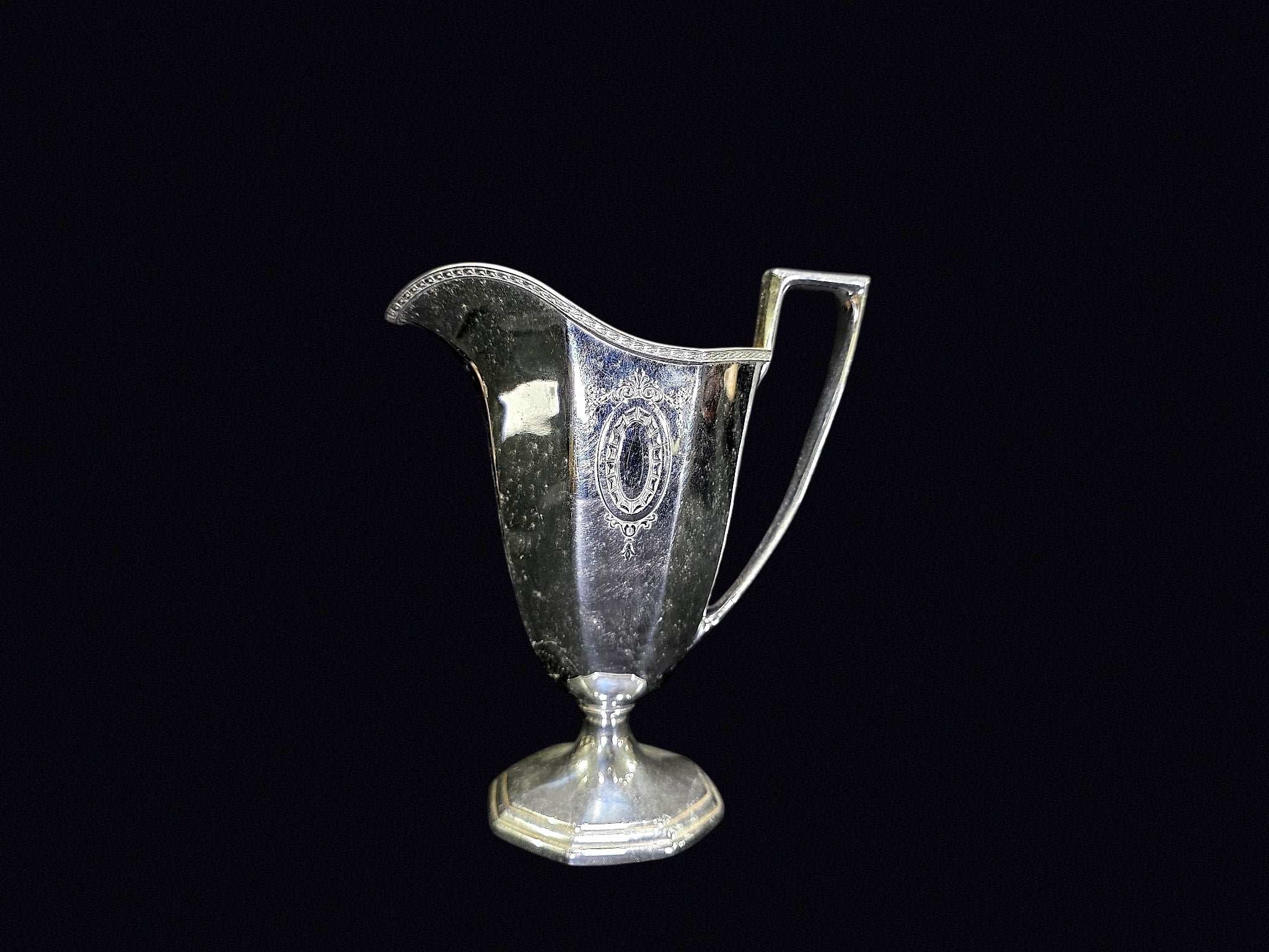 Art Deco Silverplate Creamer Gilt Interior