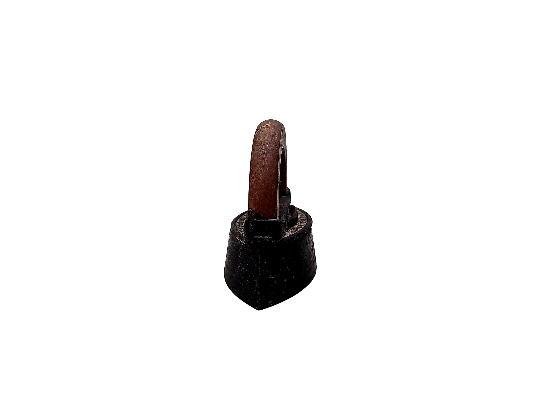 Mrs Potts Cast Iron Sad Iron Detachable Wood Handle c1880