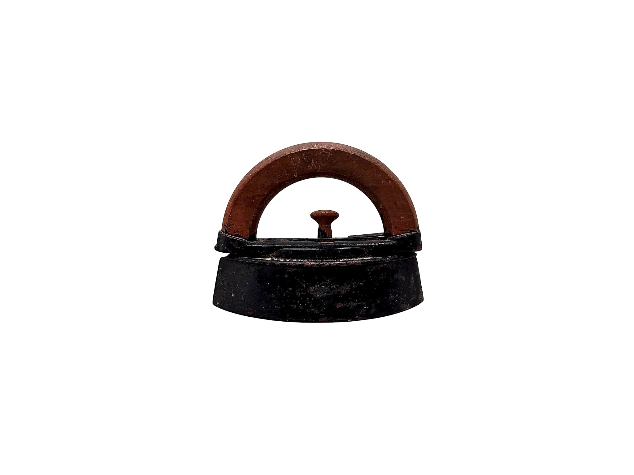 Mrs Potts Cast Iron Sad Iron Detachable Wood Handle c1880