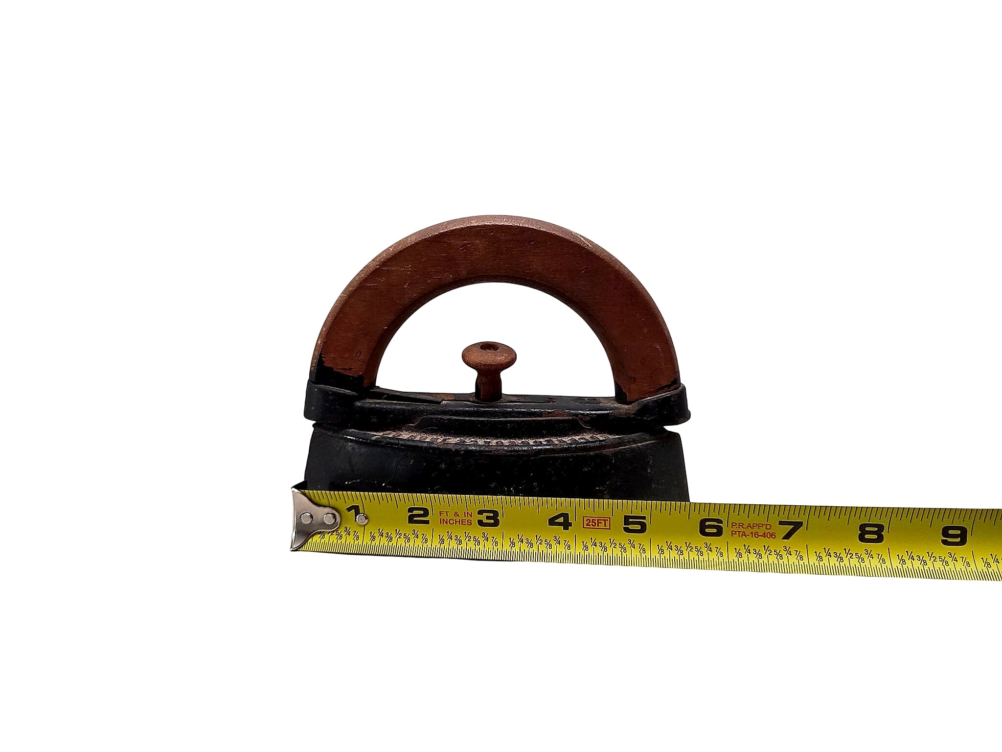 Mrs Potts Cast Iron Sad Iron Detachable Wood Handle c1880
