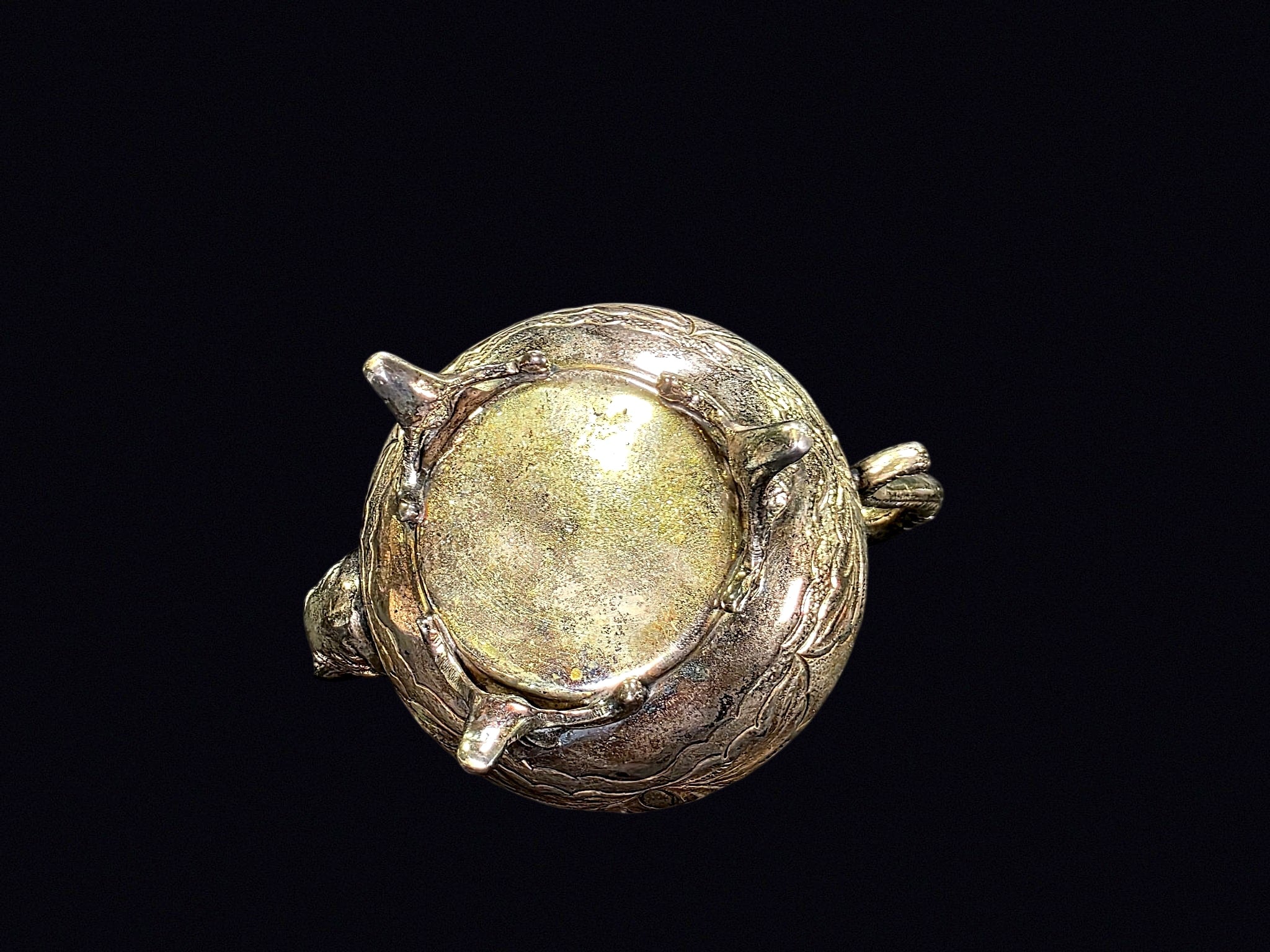 Moroccan Silver Plate Repoussé Footed Teapot