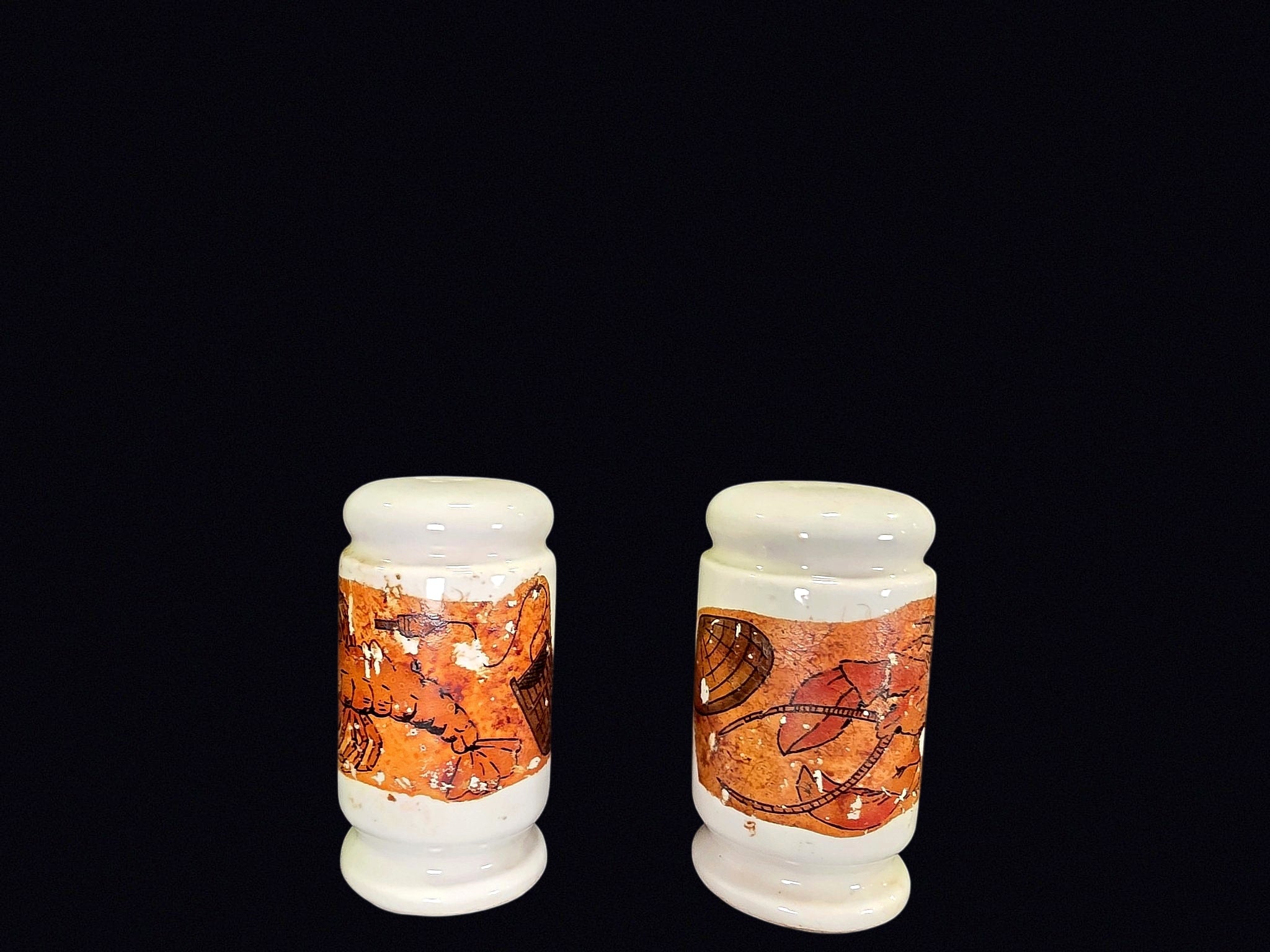 Japan Mid-Century Porcelain Transferware Shakers