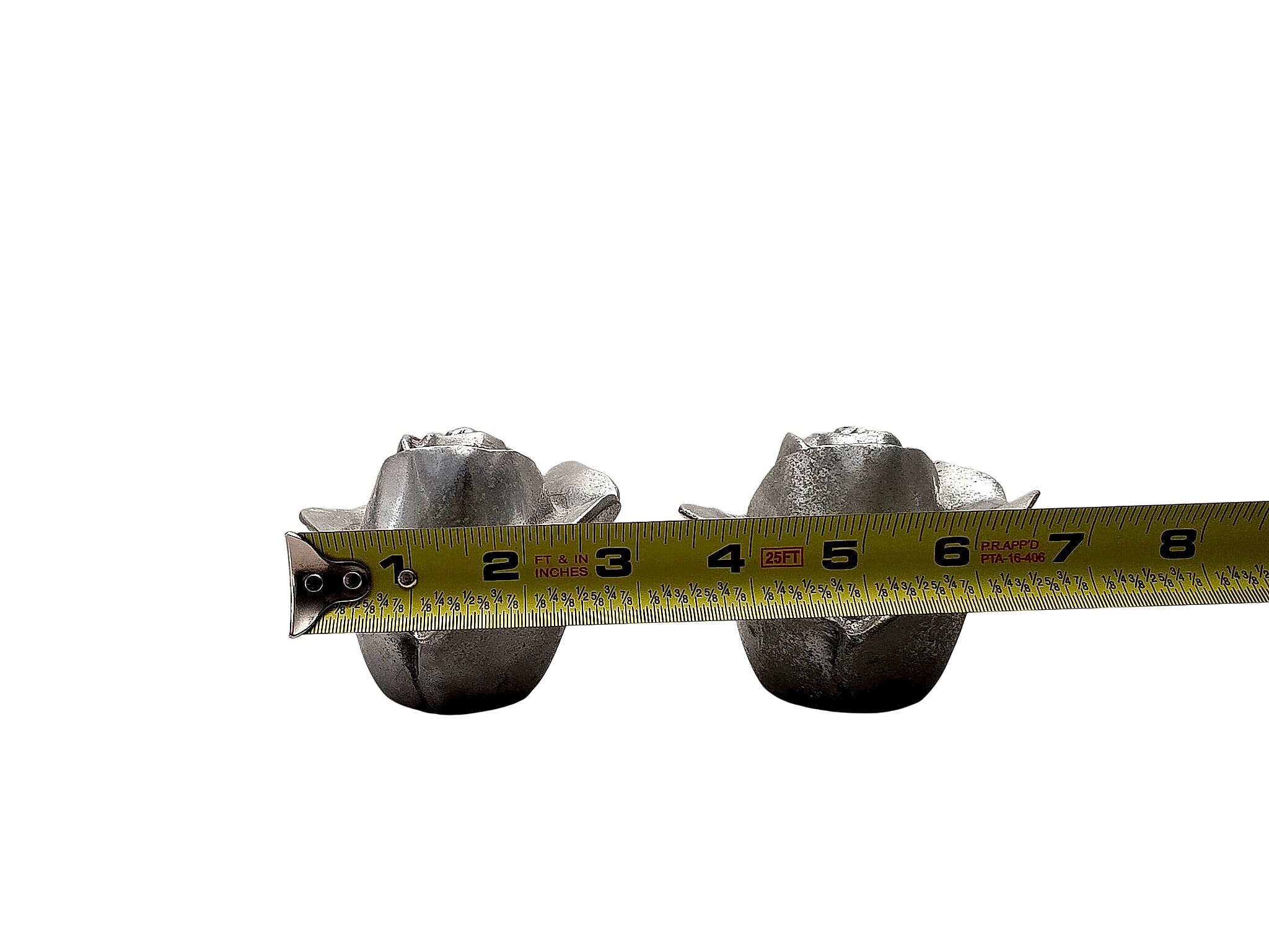 Cast Metal Rosebud Taper Candle Holders Pair Taiwan