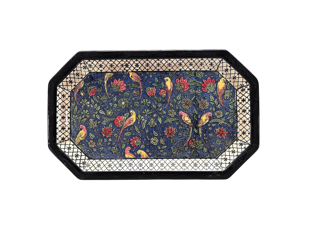 Royal Doulton D4031 Persian Parrots Octagonal Tray c1910