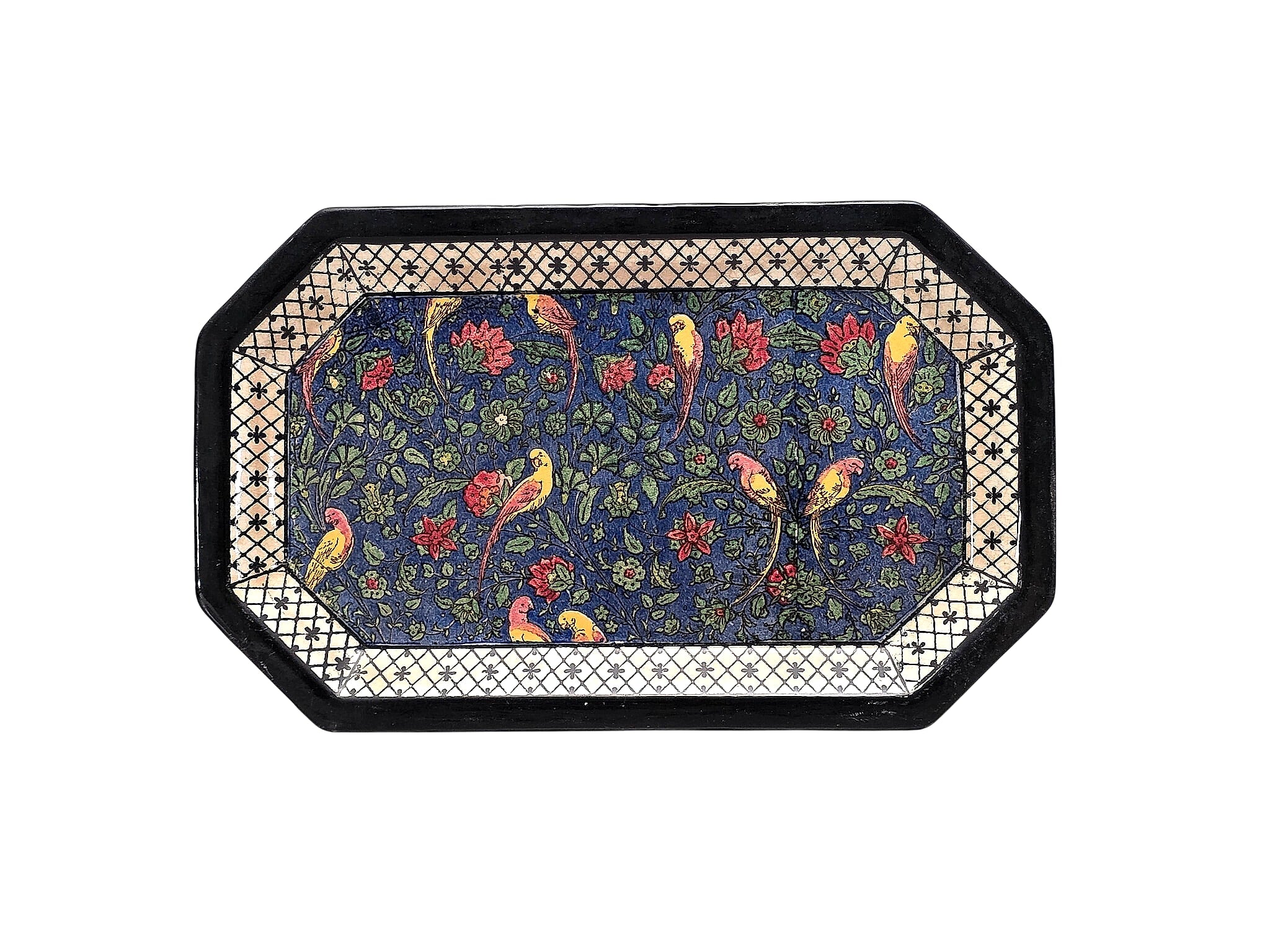 Royal Doulton D4031 Persian Parrots Octagonal Tray c1910