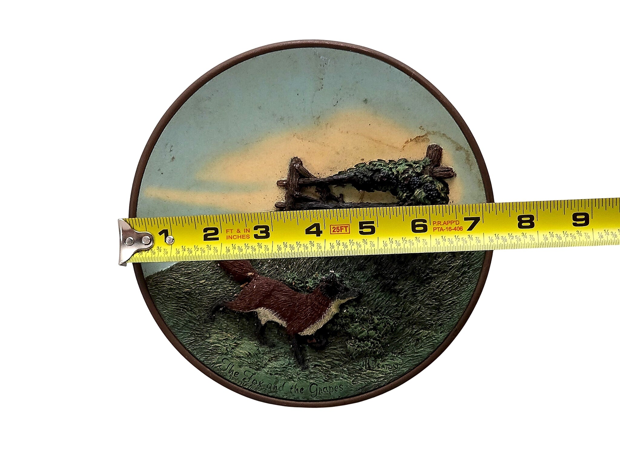 Deaton 1979 Cold Cast Bronze Fox and Grapes Plate