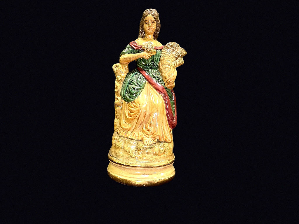 Victorian Chalkware Ceres Figure w/ Wheat Sheaf