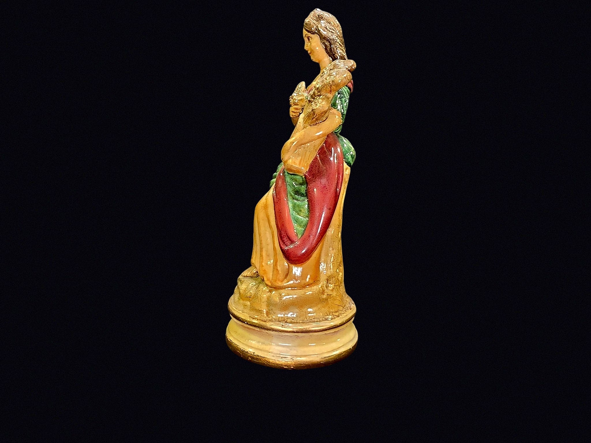 Victorian Chalkware Ceres Figure w/ Wheat Sheaf