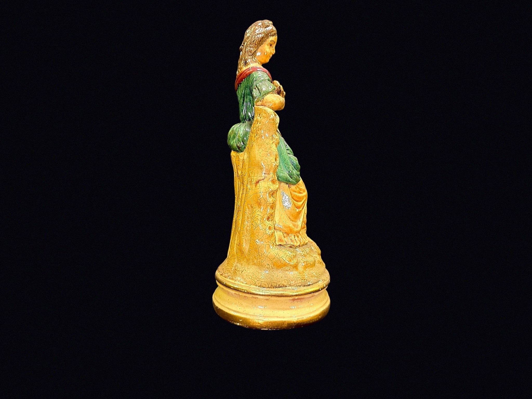 Victorian Chalkware Ceres Figure w/ Wheat Sheaf