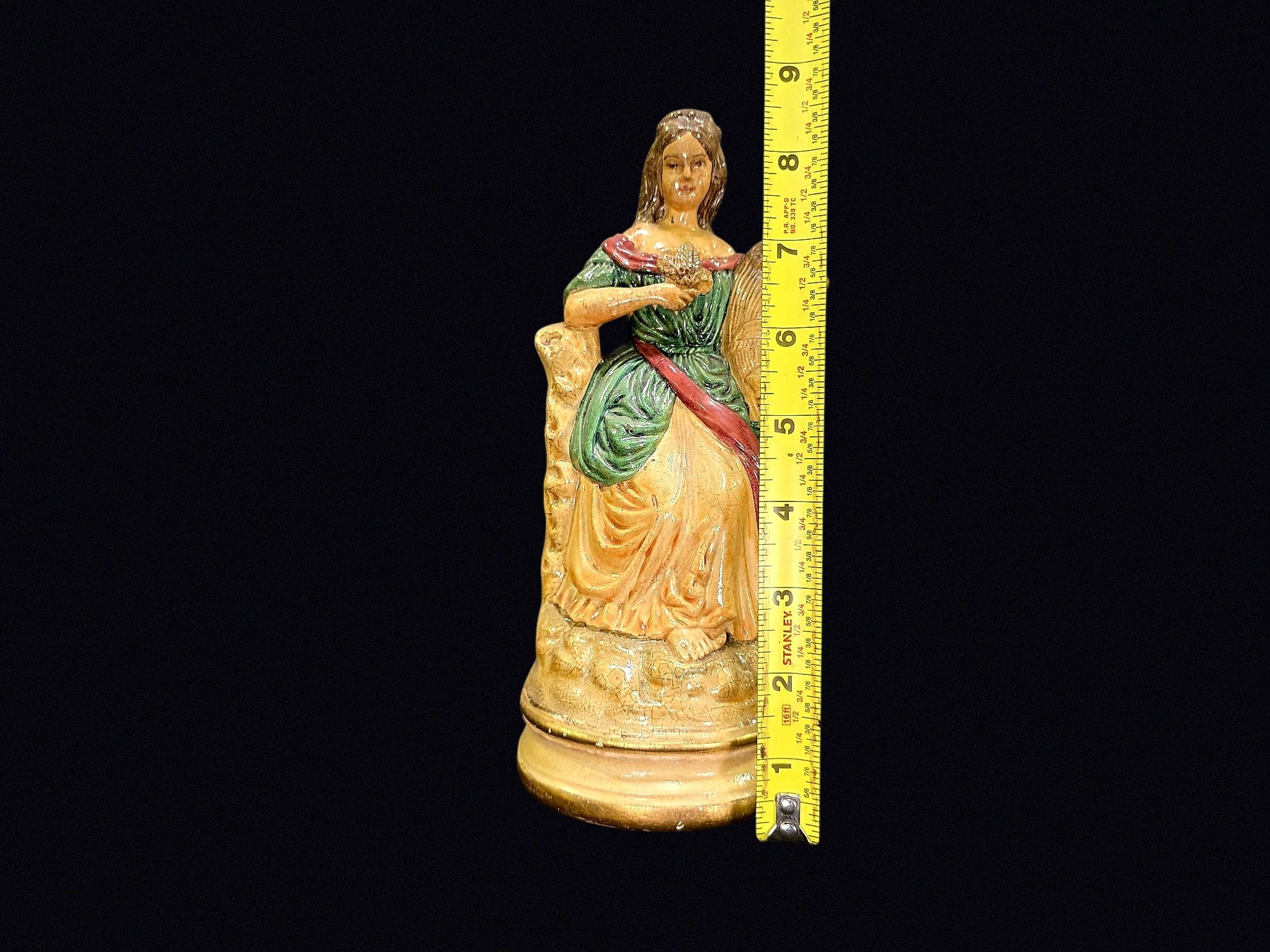 Victorian Chalkware Ceres Figure w/ Wheat Sheaf