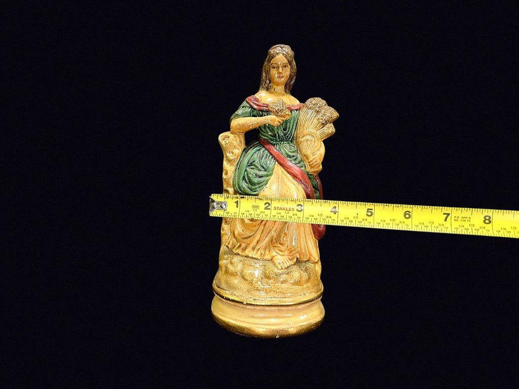 Victorian Chalkware Ceres Figure w/ Wheat Sheaf