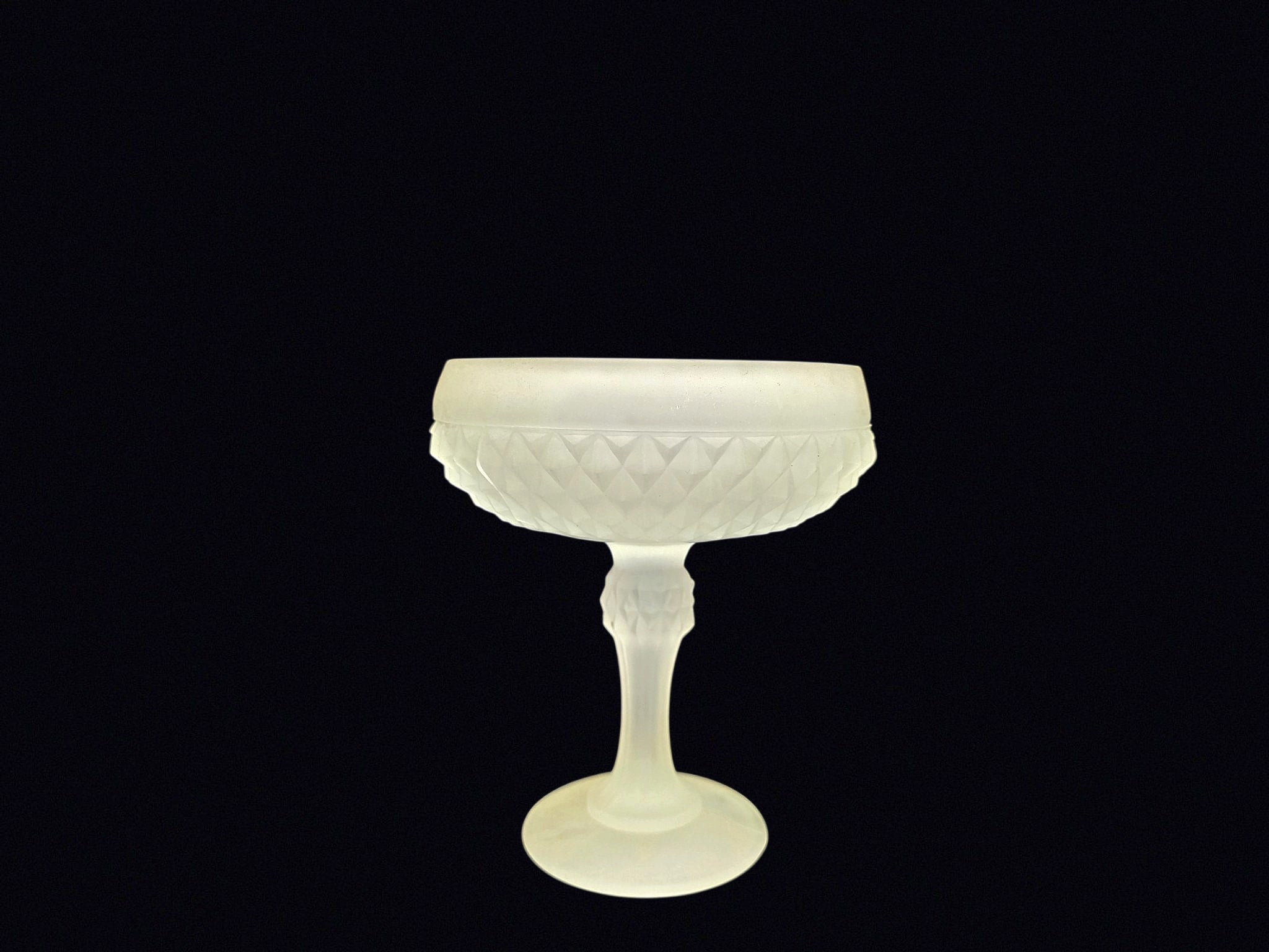 Indiana Glass Diamond Point Frosted Compote