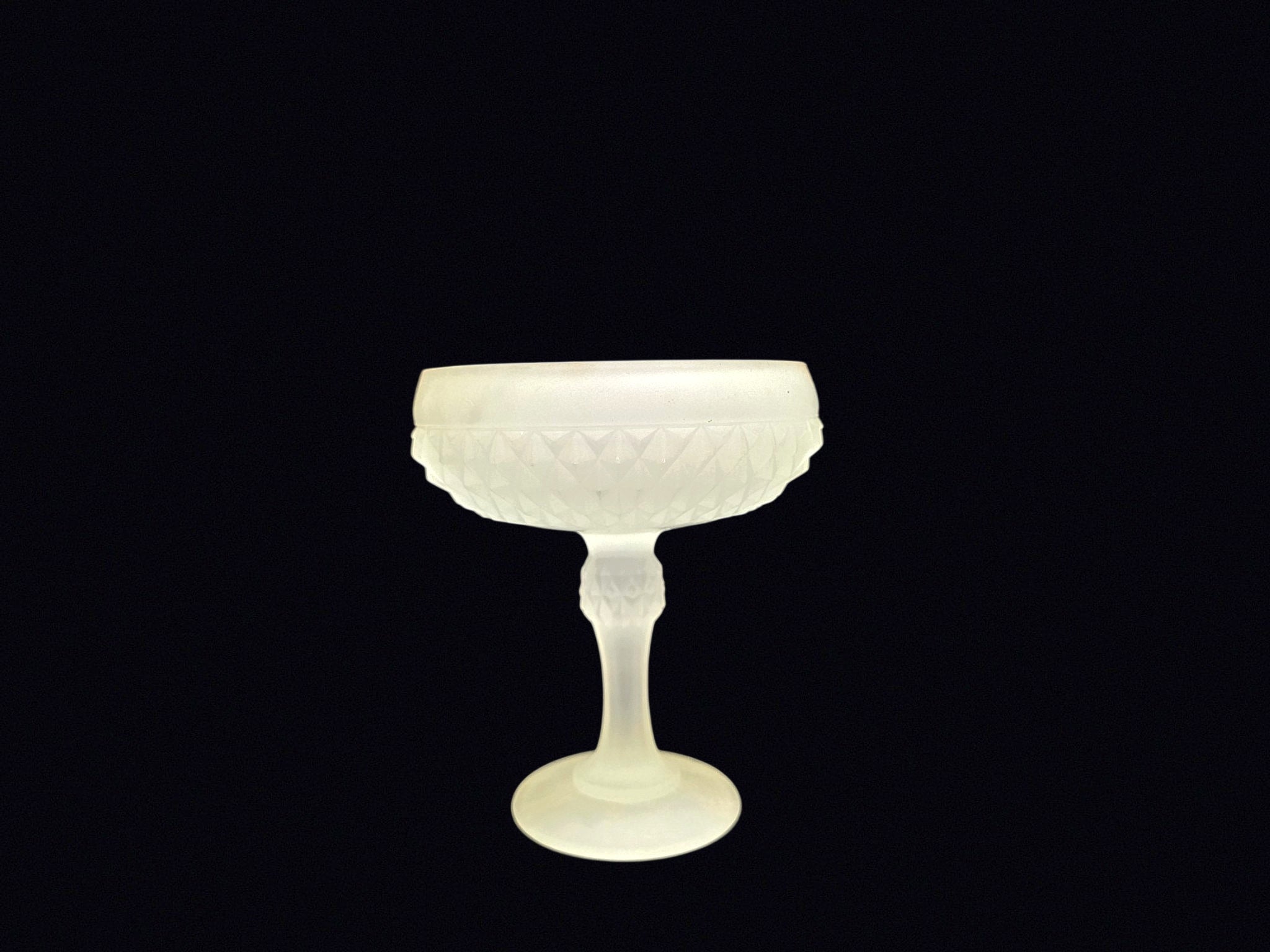 Indiana Glass Diamond Point Frosted Compote