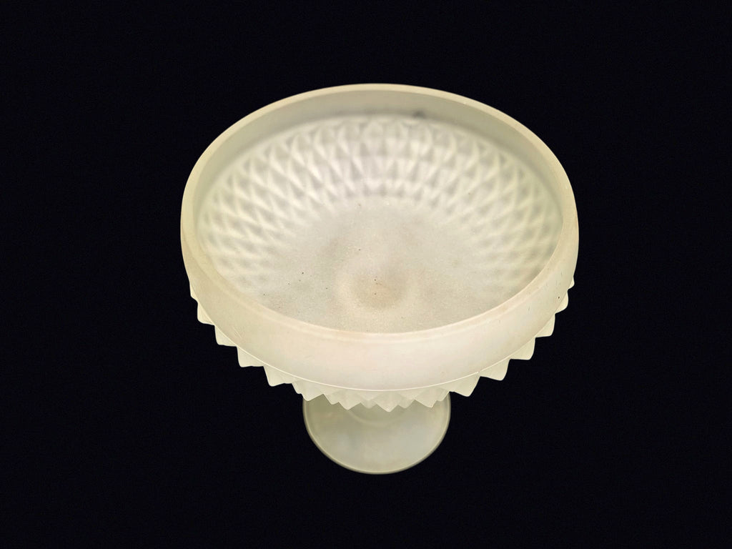 Indiana Glass Diamond Point Frosted Compote