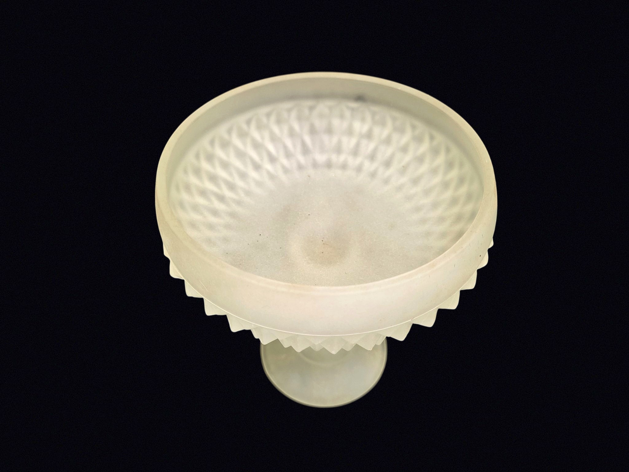 Indiana Glass Diamond Point Frosted Compote