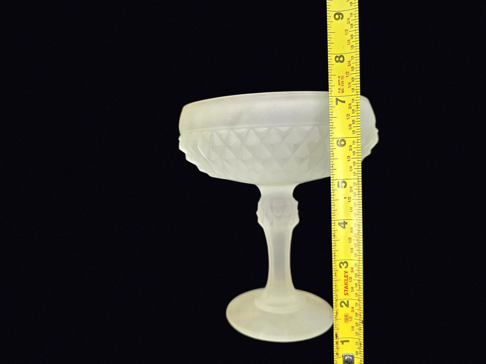 Indiana Glass Diamond Point Frosted Compote
