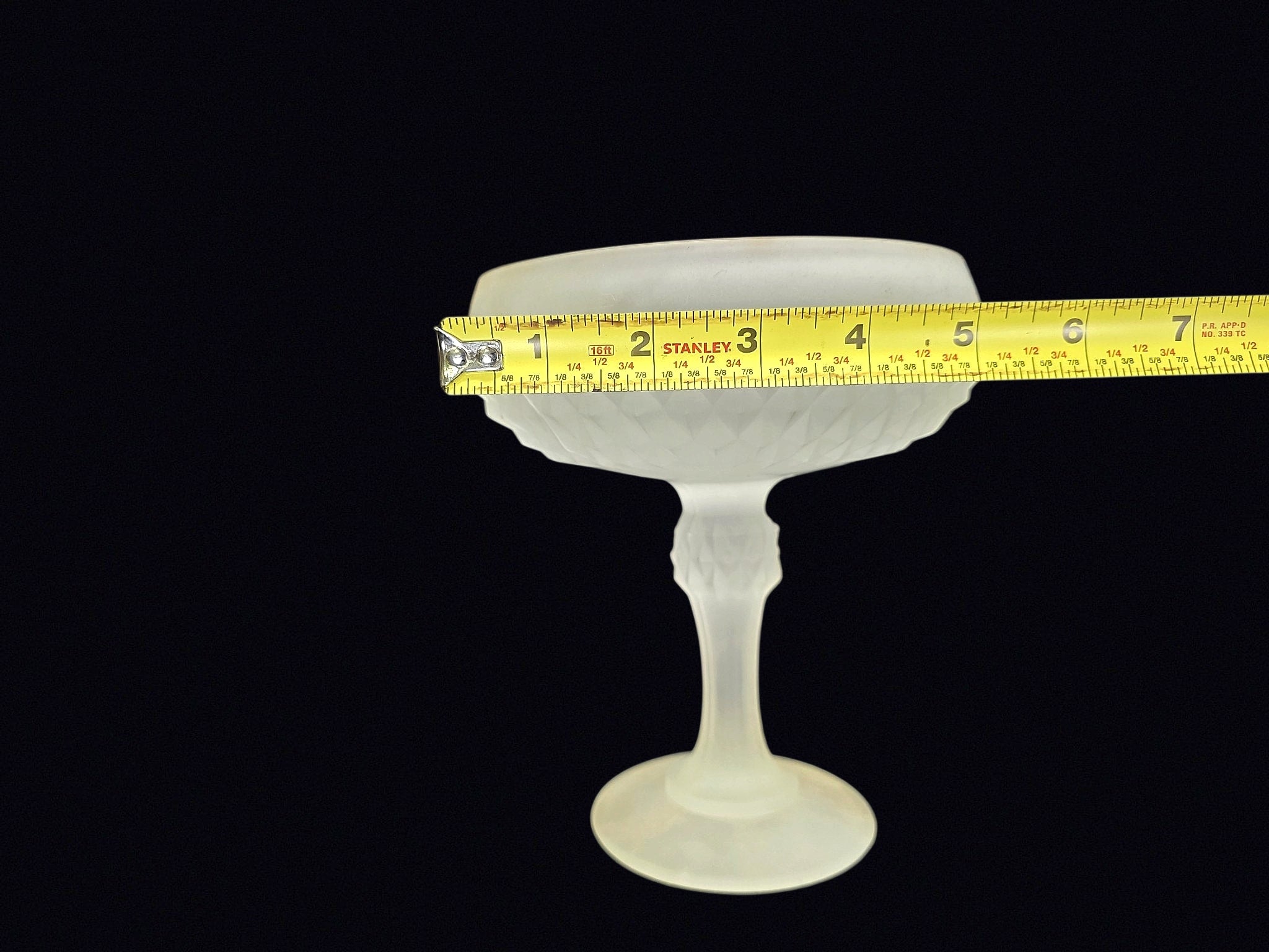 Indiana Glass Diamond Point Frosted Compote