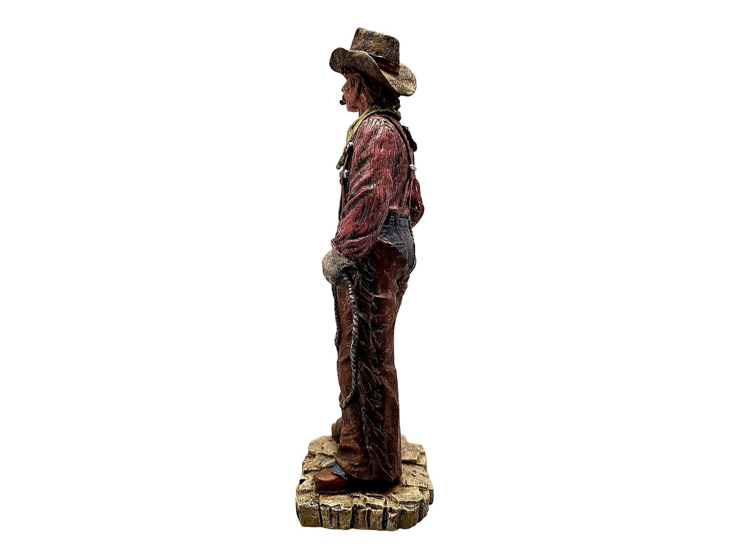 Cowboy Resin Figurine with Lasso Late 20th Century 10.5in