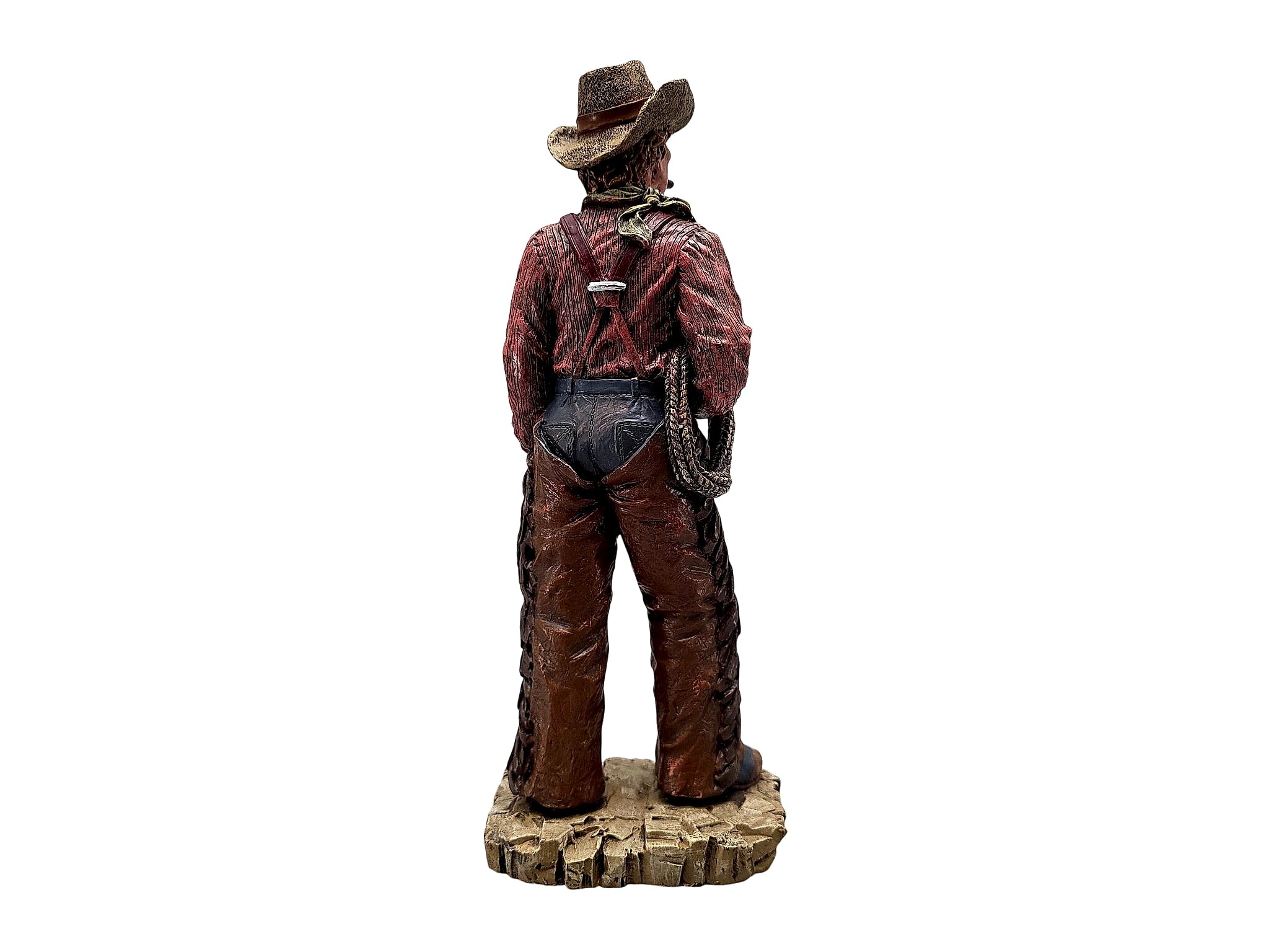 Cowboy Resin Figurine with Lasso Late 20th Century 10.5in