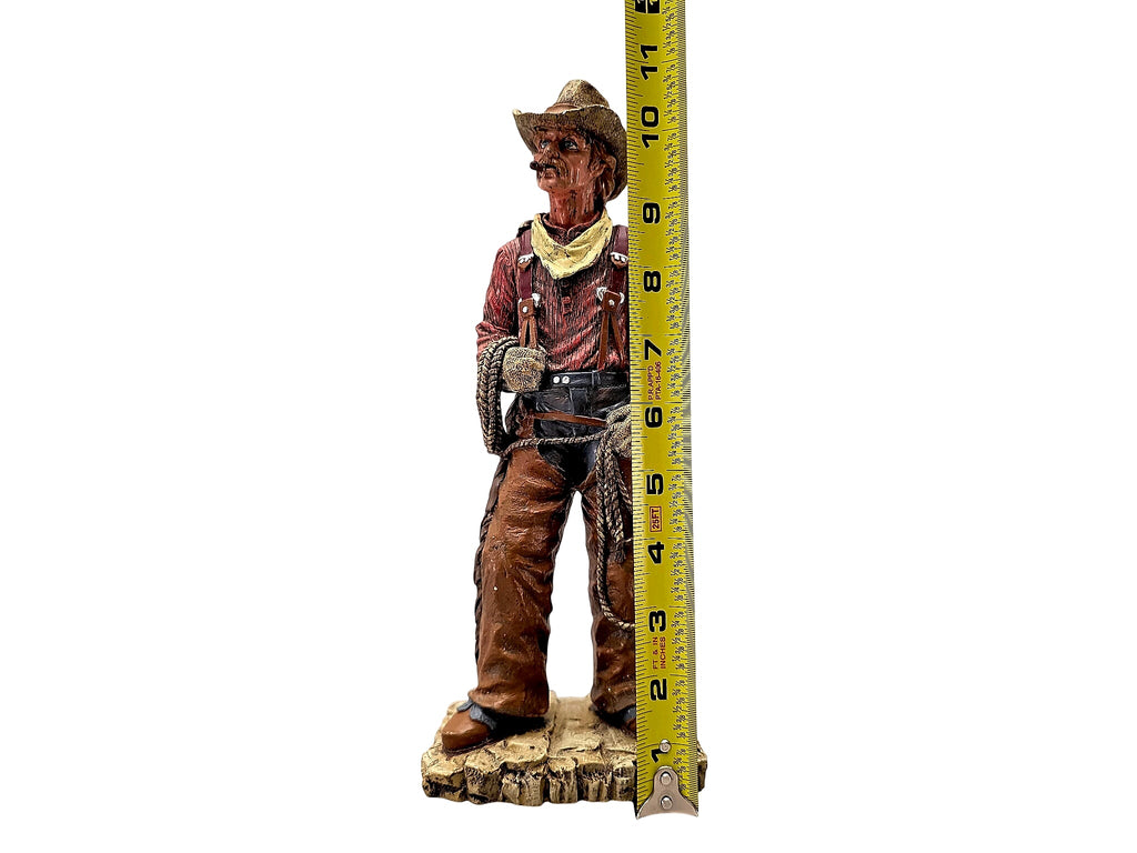 Cowboy Resin Figurine with Lasso Late 20th Century 10.5in