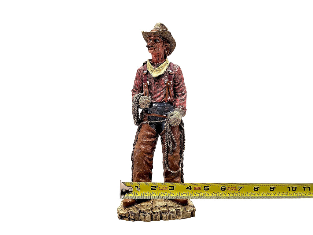 Cowboy Resin Figurine with Lasso Late 20th Century 10.5in