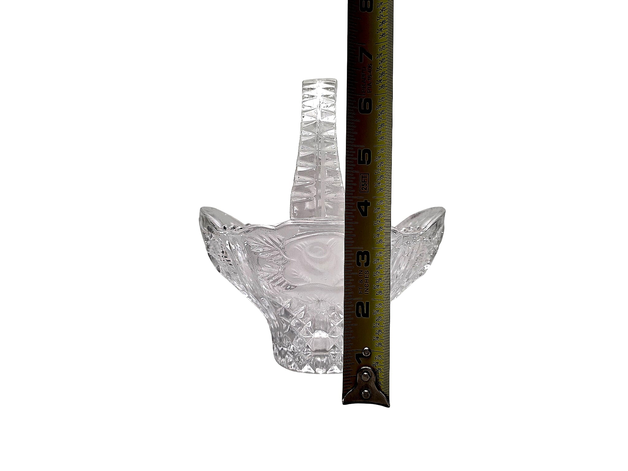 Lead Crystal Bride's Basket Frosted Rose Cameo