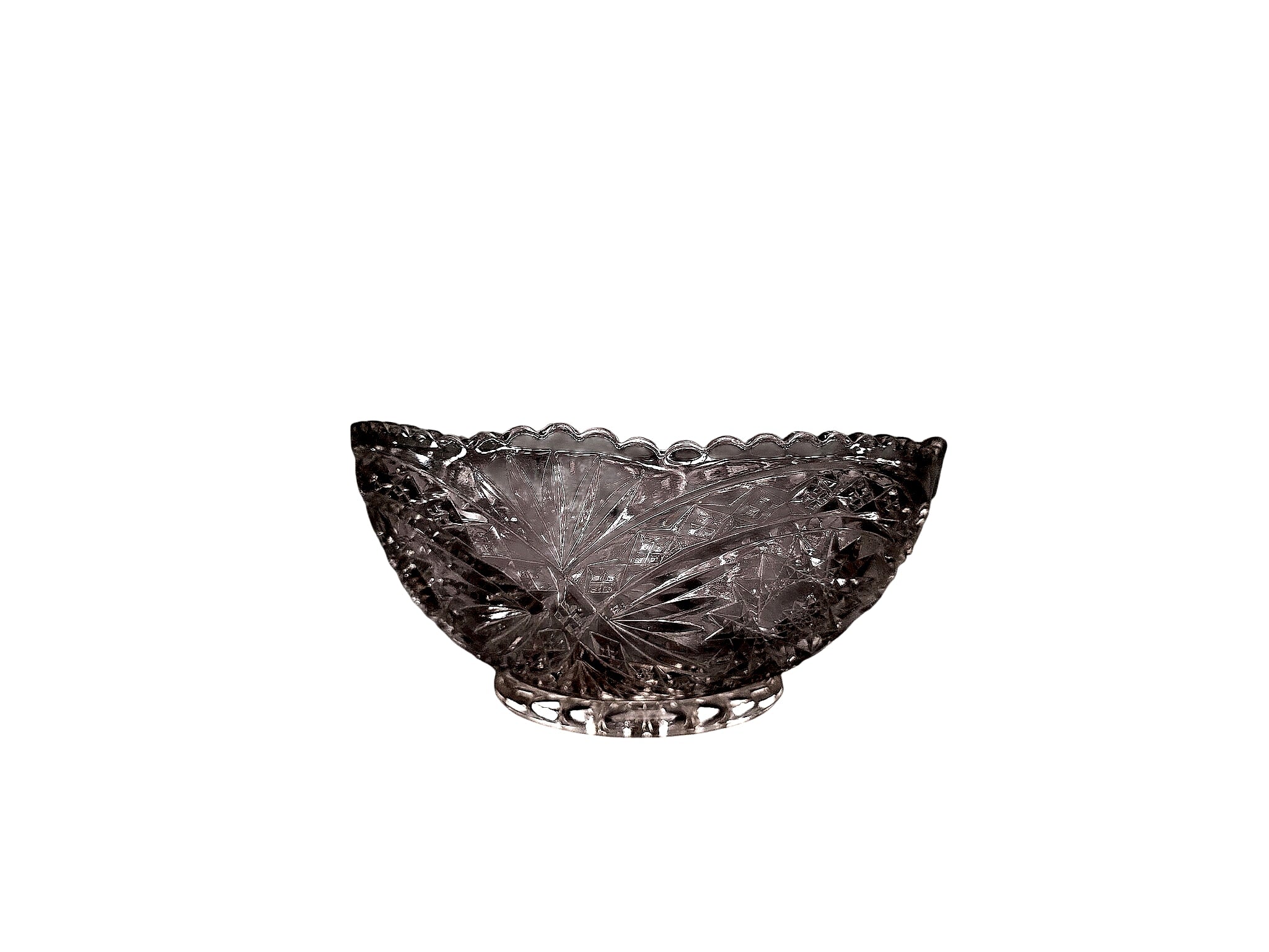 EAPG Pressed Glass Footed Bowl Hobstar Pinwheel Sawtooth