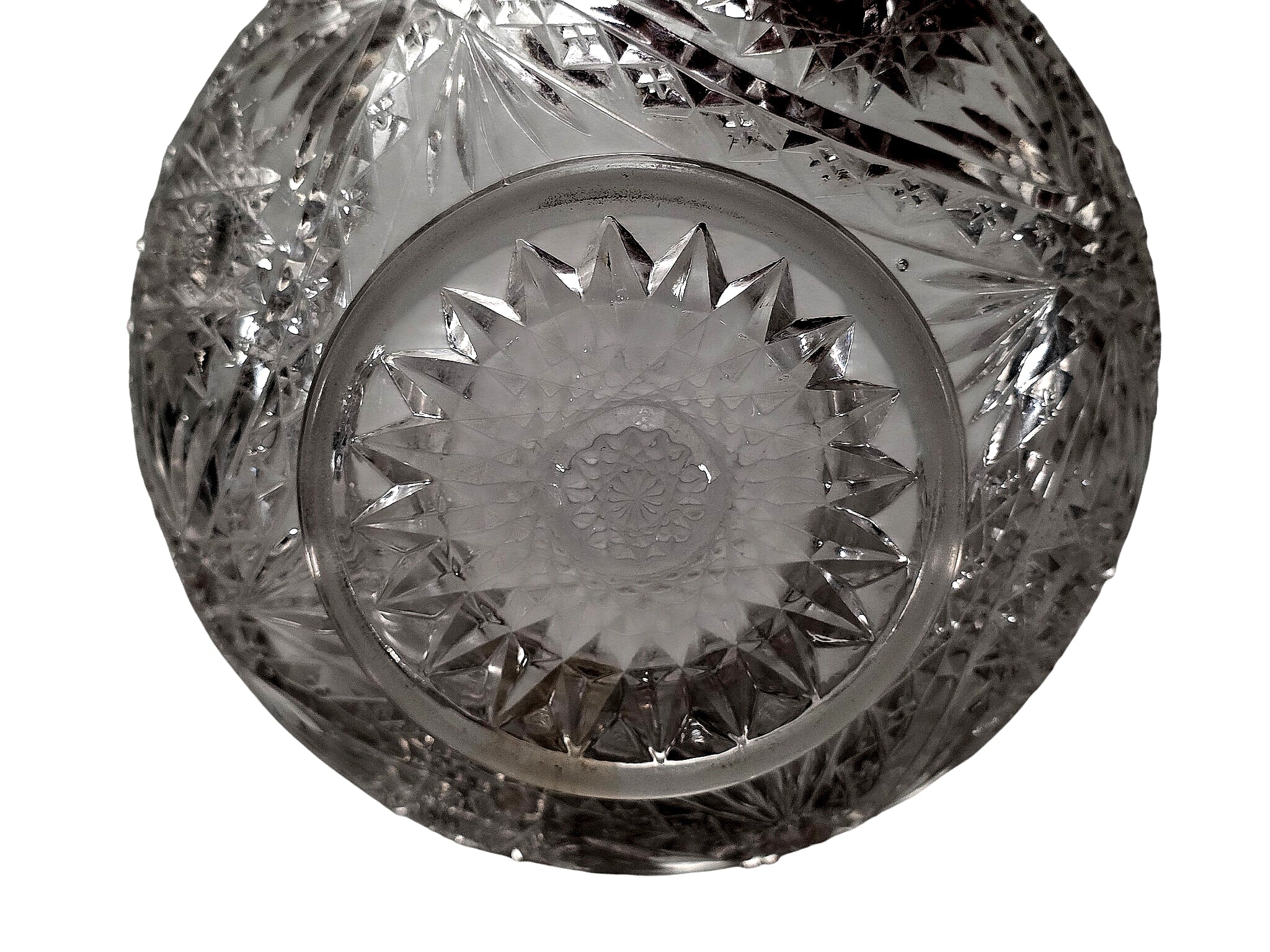 EAPG Pressed Glass Footed Bowl Hobstar Pinwheel Sawtooth