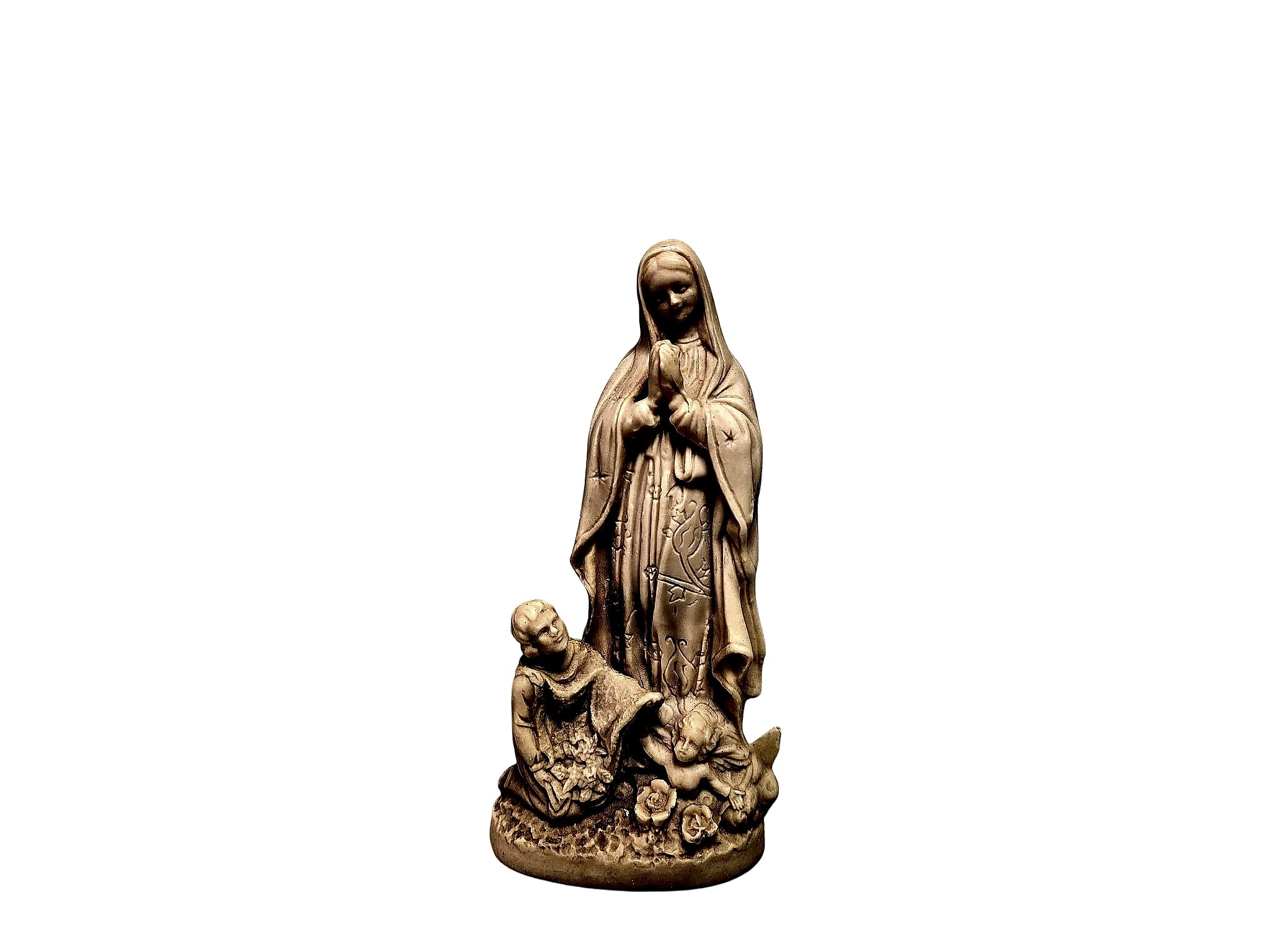 Our Lady of Lourdes Bernadette Resin Figurine 20th C