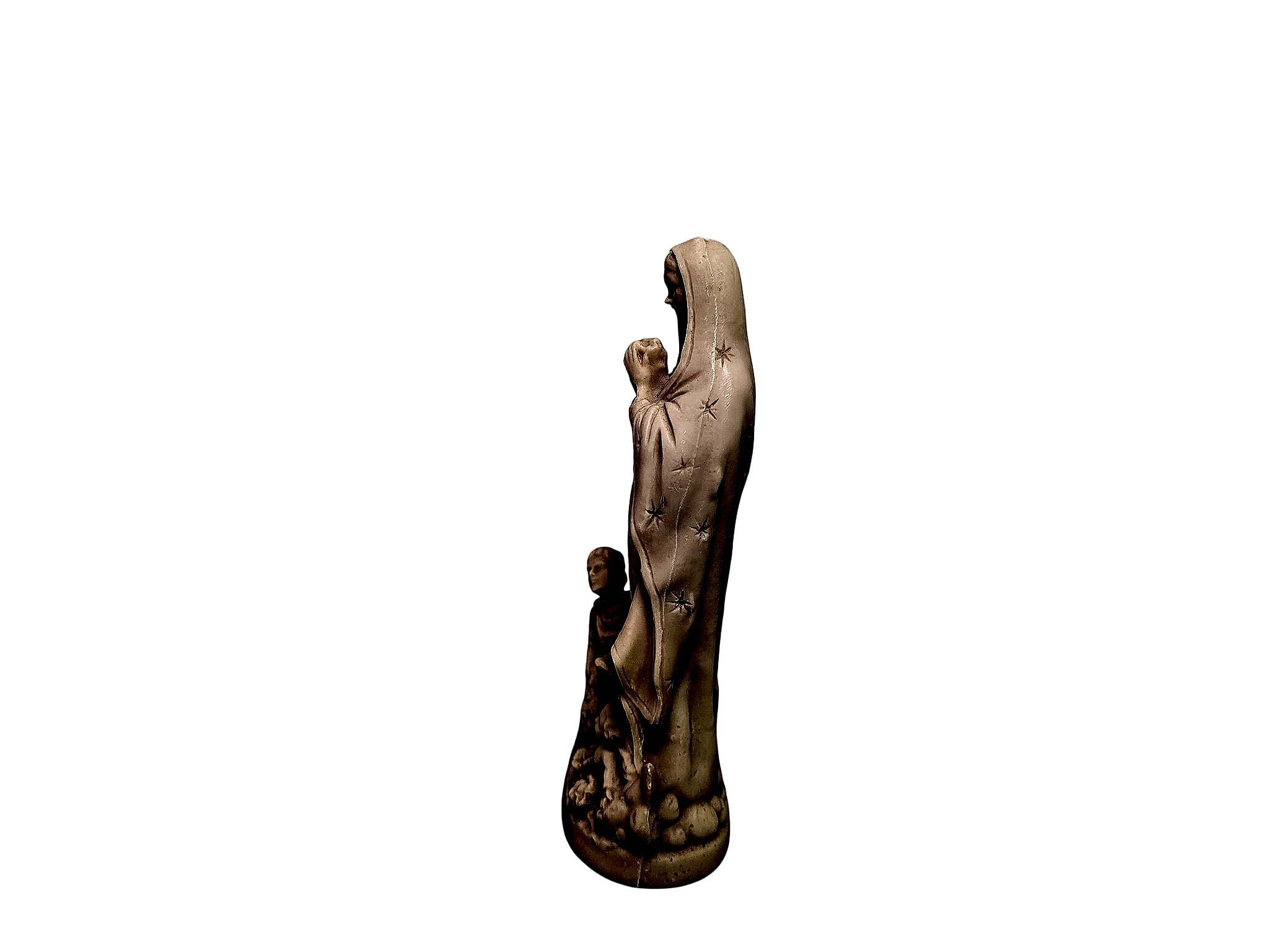 Our Lady of Lourdes Bernadette Resin Figurine 20th C