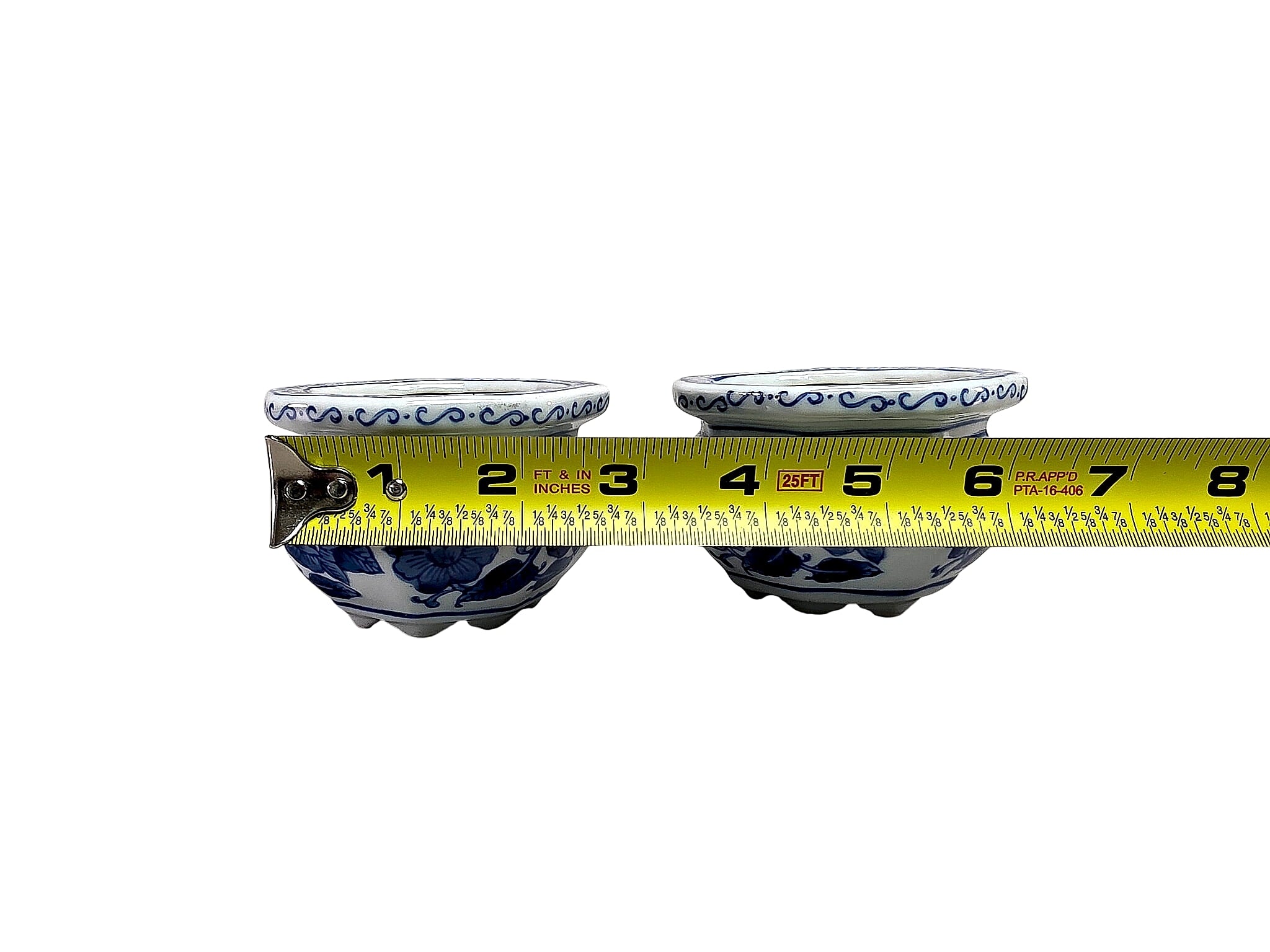 Bombay Blue White Porcelain Octagonal Cachepots Pair