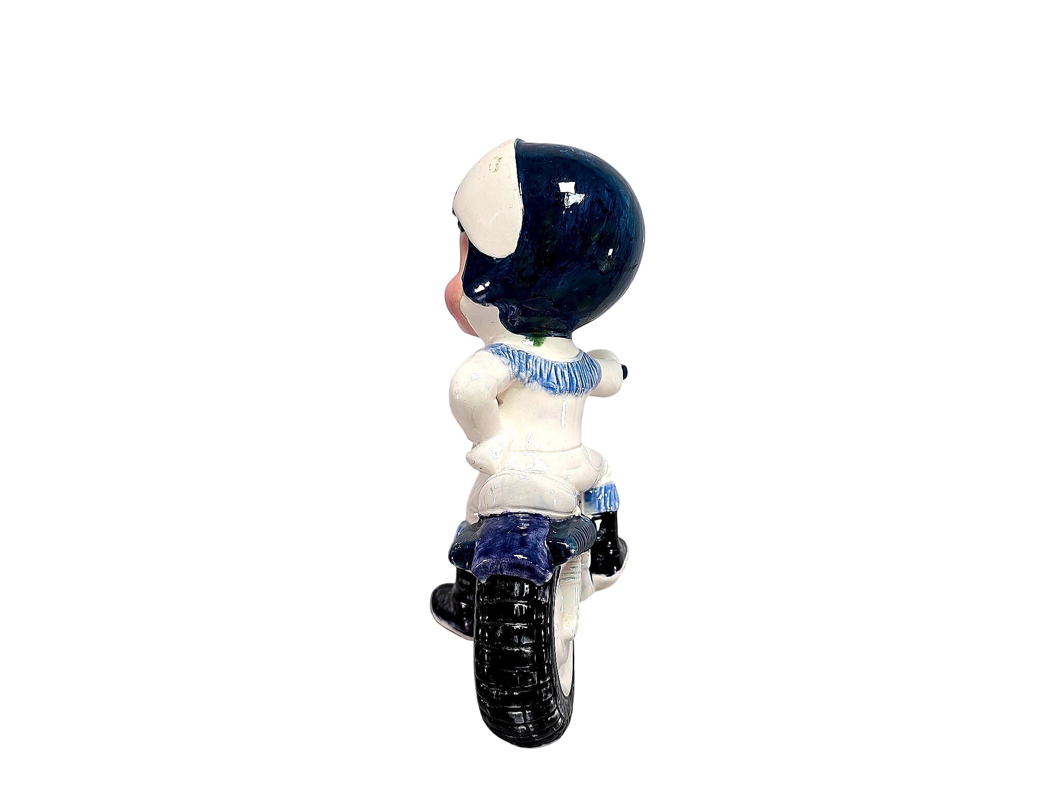 Ceramic Boy on Motorcycle Bank 1970s NADIA Helmet