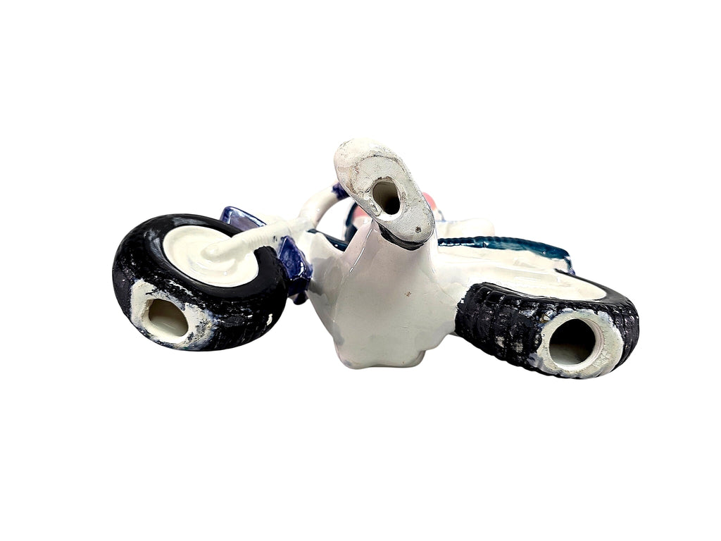 Ceramic Boy on Motorcycle Bank 1970s NADIA Helmet