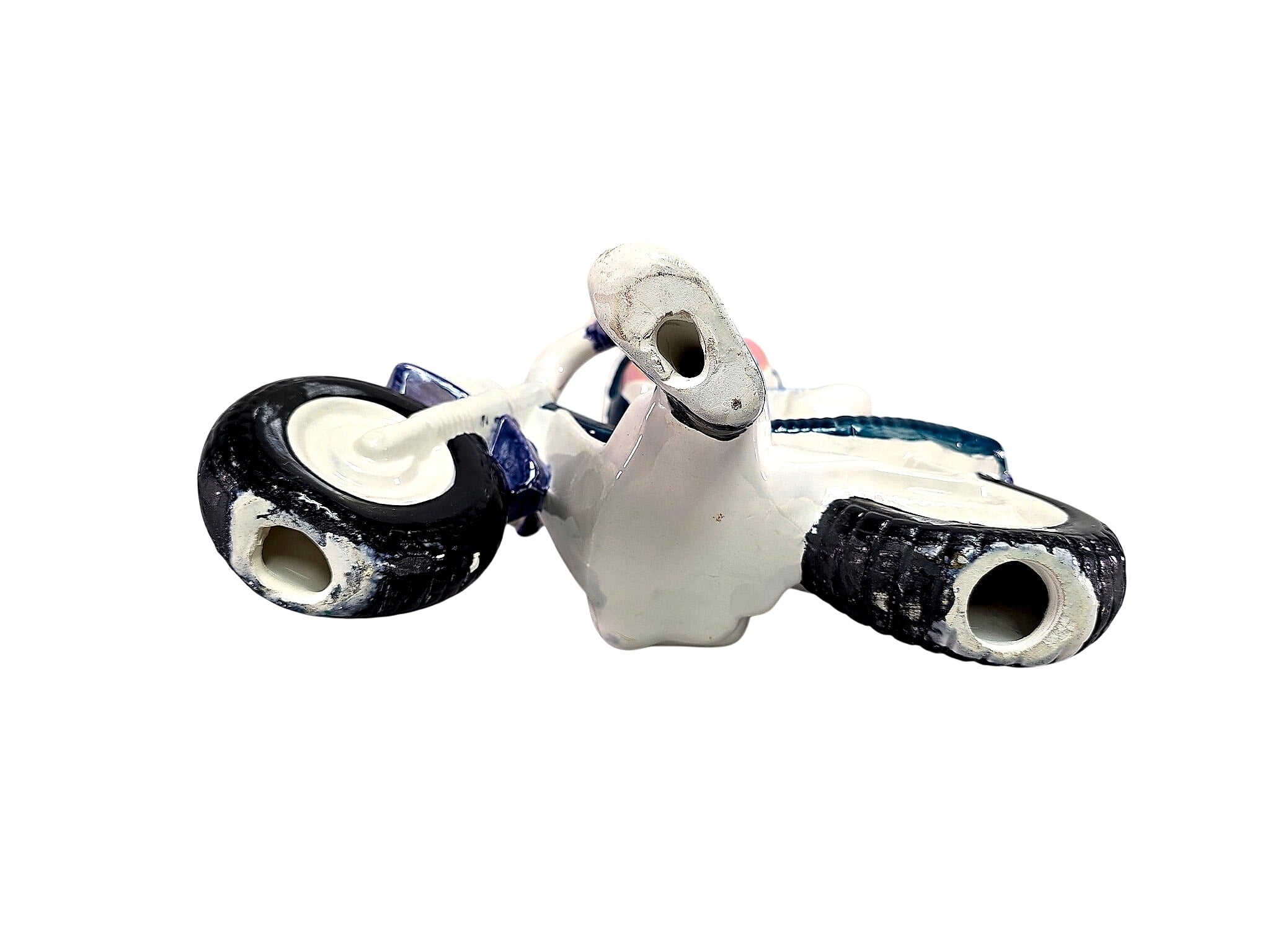 Ceramic Boy on Motorcycle Bank 1970s NADIA Helmet