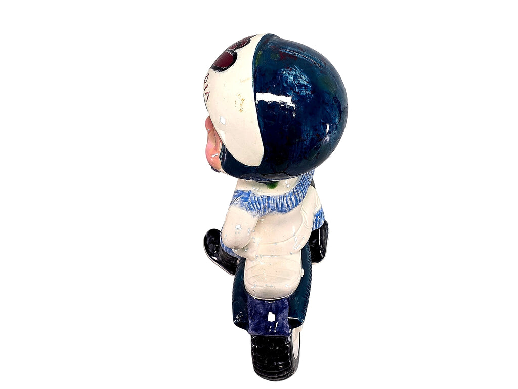 Ceramic Boy on Motorcycle Bank 1970s NADIA Helmet