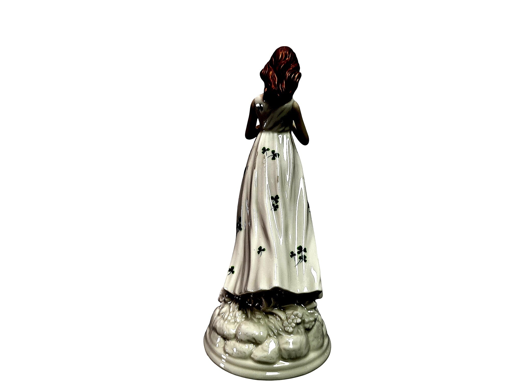 Porcelain Irish Colleen Figurine Shamrock Dress 8.5in