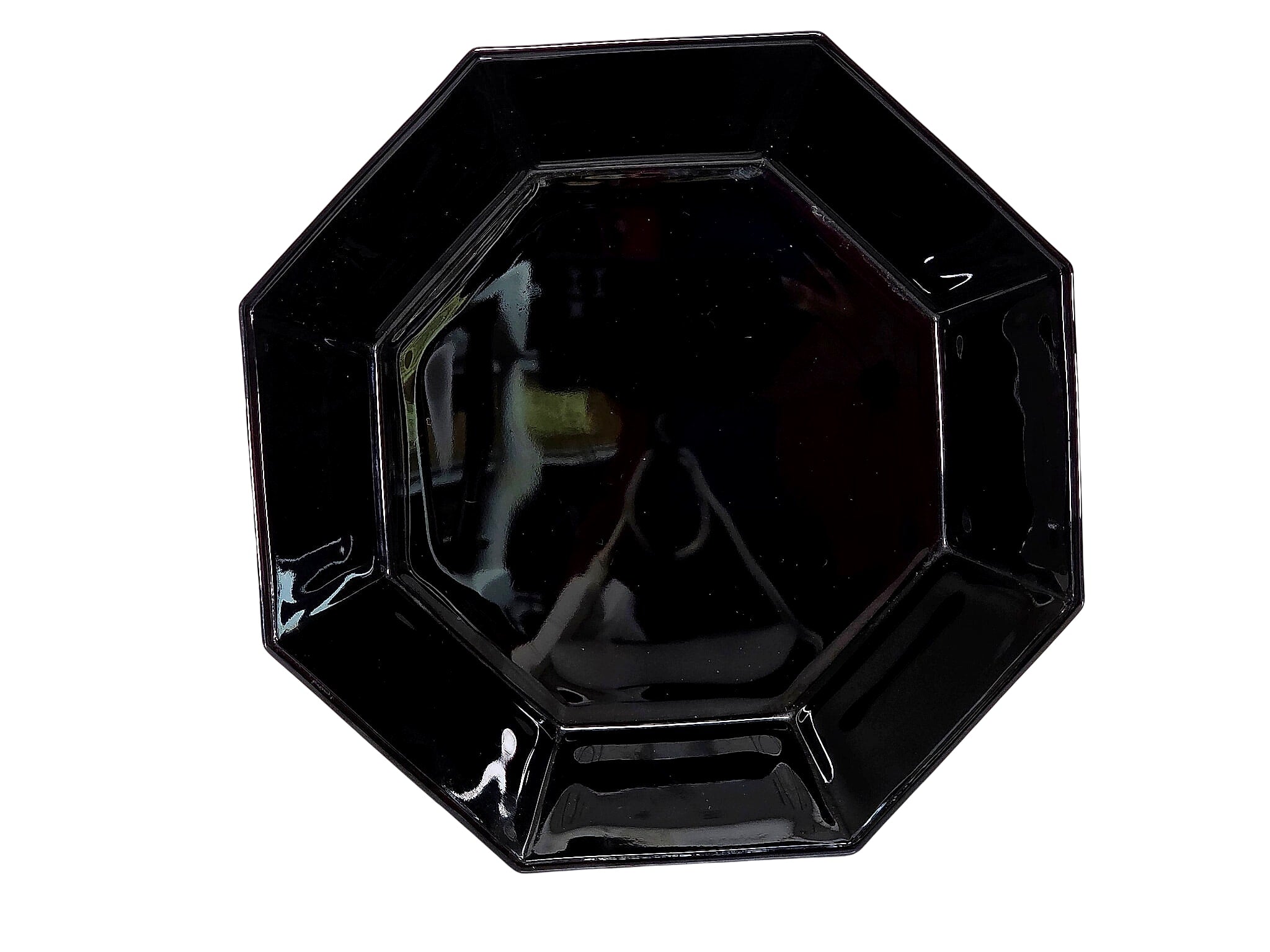Arcoroc Octime France Black Glass Octagonal Bowls Set 4