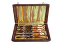 Kla-Tra-So Solingen Stag Horn Game Knives Set of 6 c1950s