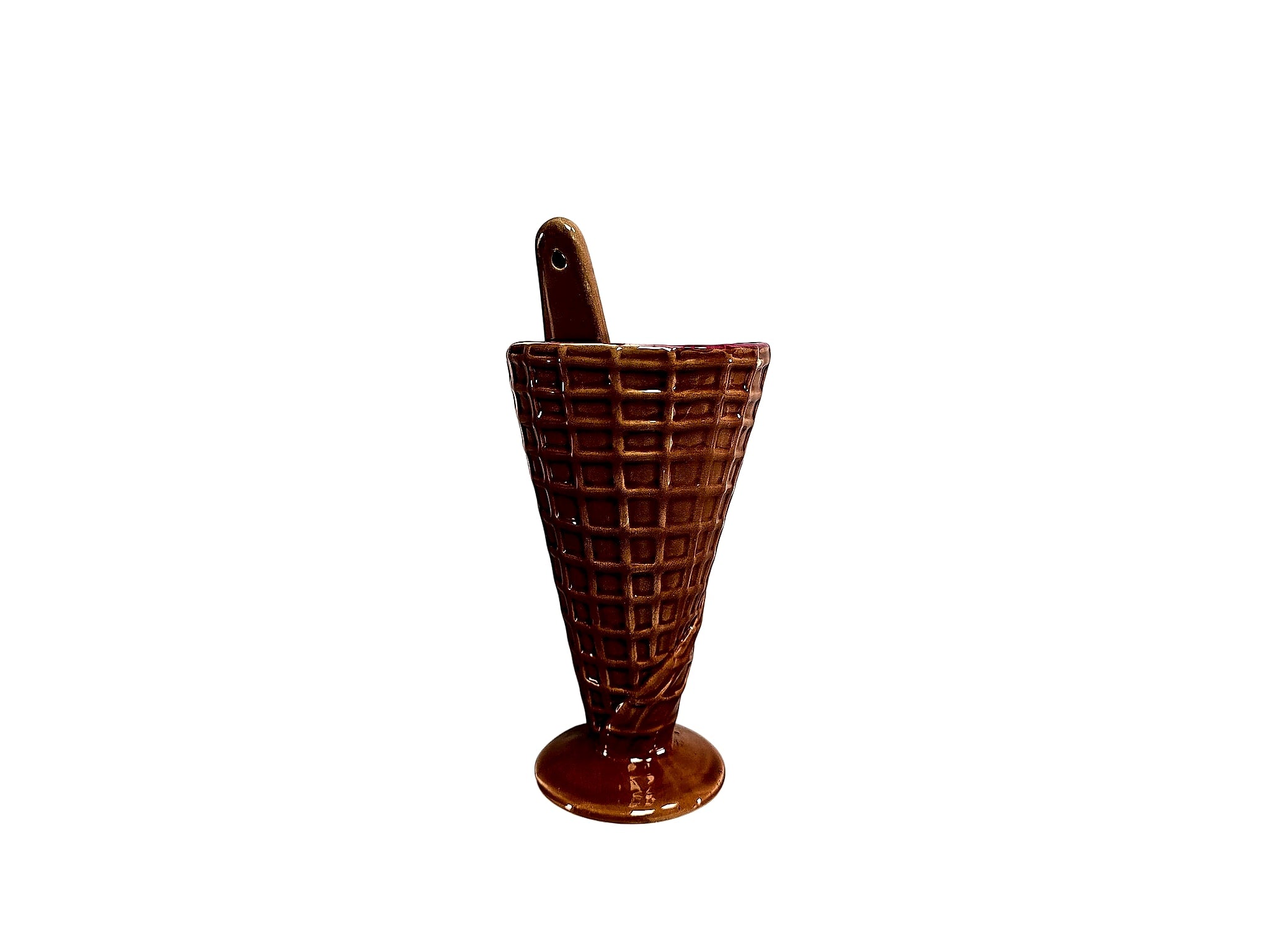 Burton+Burton 2009 Ceramic Waffle Cone Sundae Dish Spoon