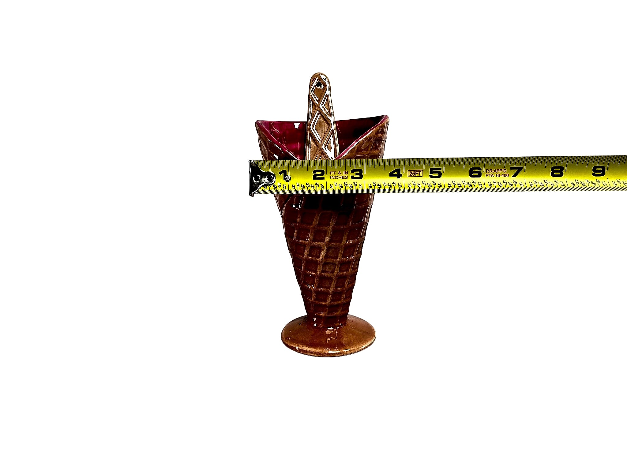 Burton+Burton 2009 Ceramic Waffle Cone Sundae Dish Spoon